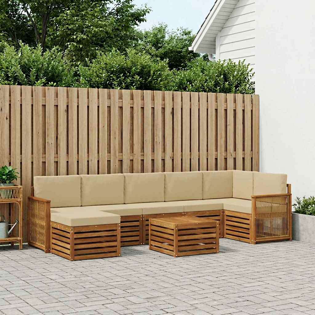 Set vanjskih sofa s jastukom 7 pcs Prirodna