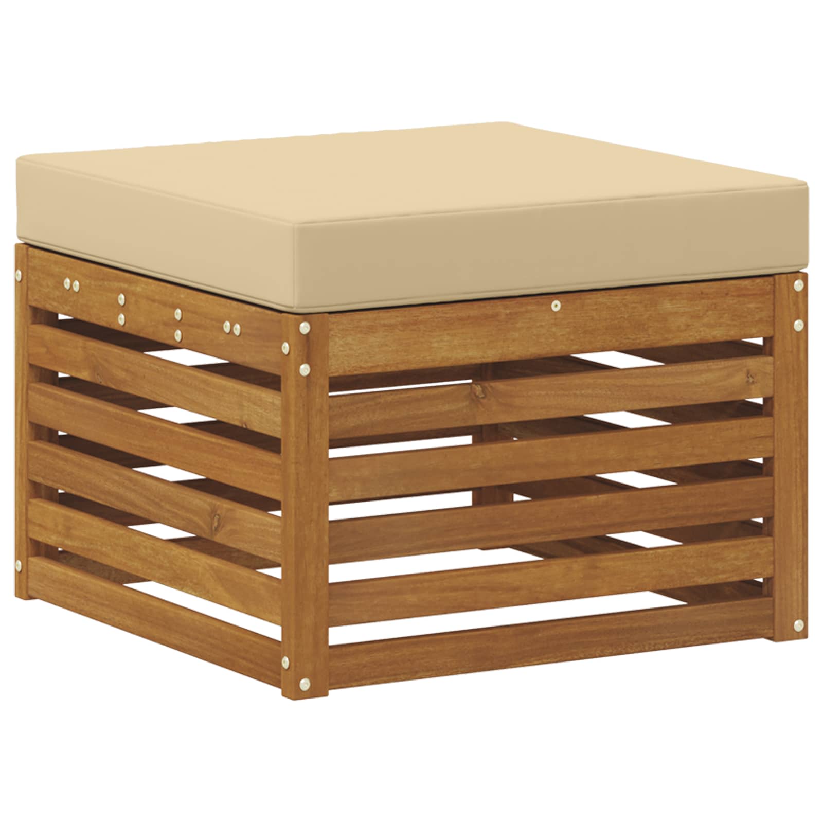 Setovi sofa s jastukom 6 pcs Prirodna i bež Čvrsto drvo akacije