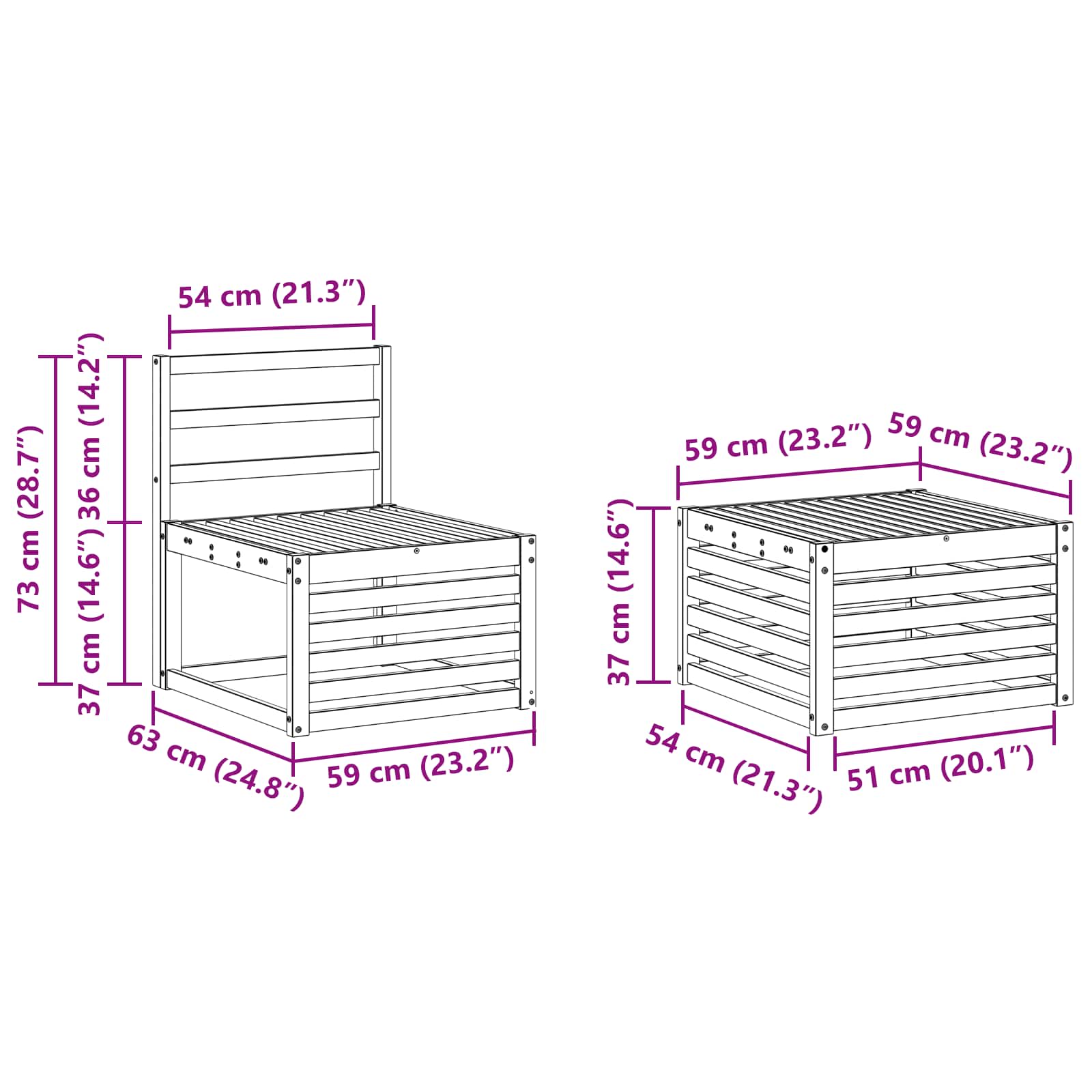 Setovi sofa 6 pcs Prirodna Čvrsto drvo akacije