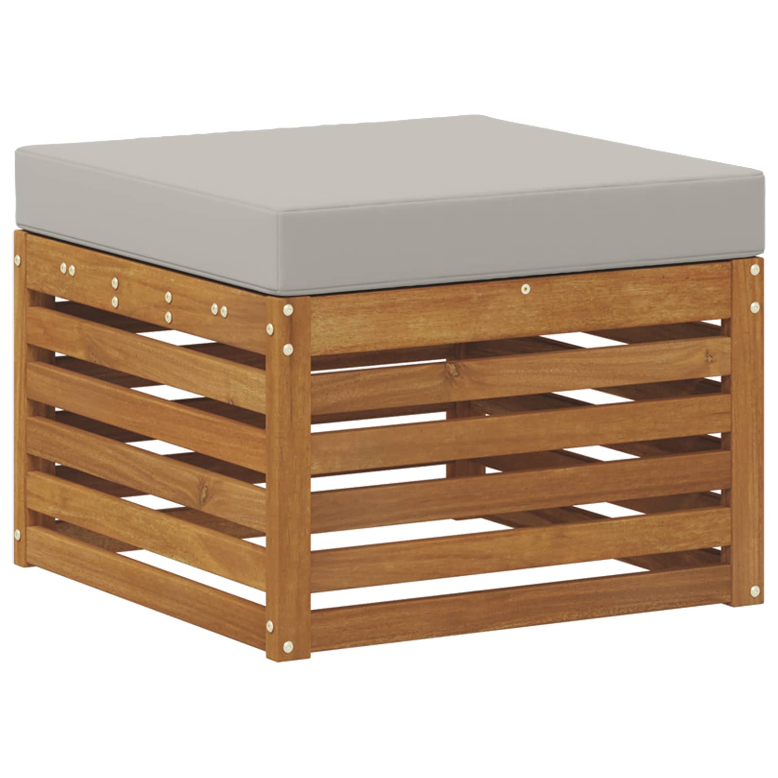 Setovi sofa 6 pcs Prirodna i svjetlosiva Čvrsto drvo akacije