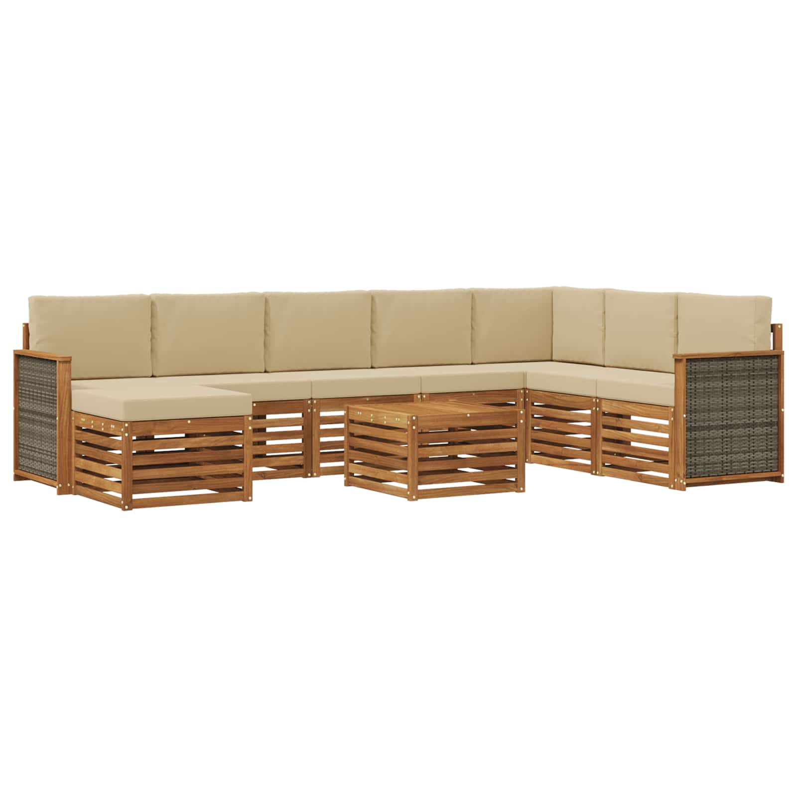 Set vanjskih sofa s jastukom 7 pcs Prirodna
