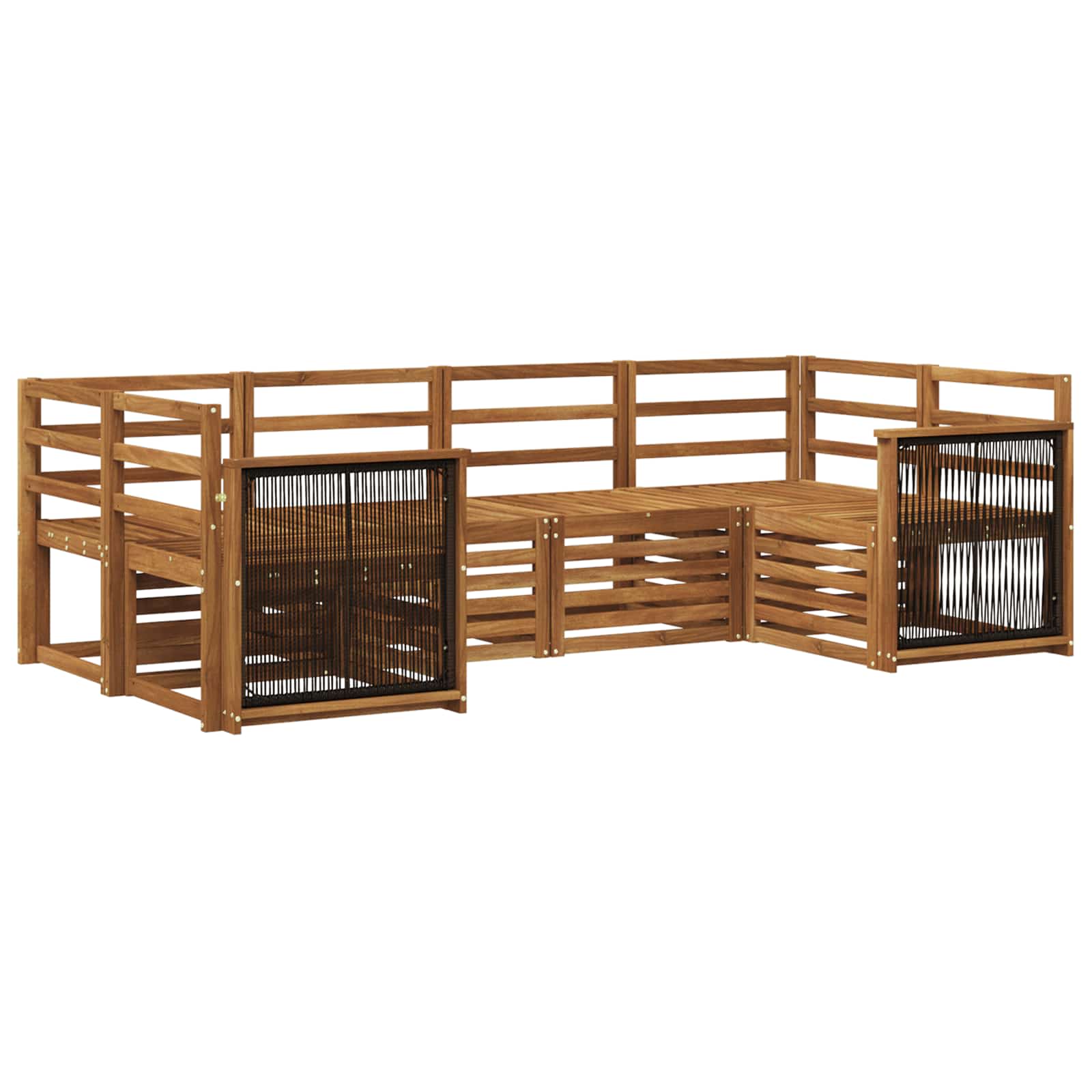 Sekcijska garnitura 5 pcs Prirodna Čvrsto drvo akacije