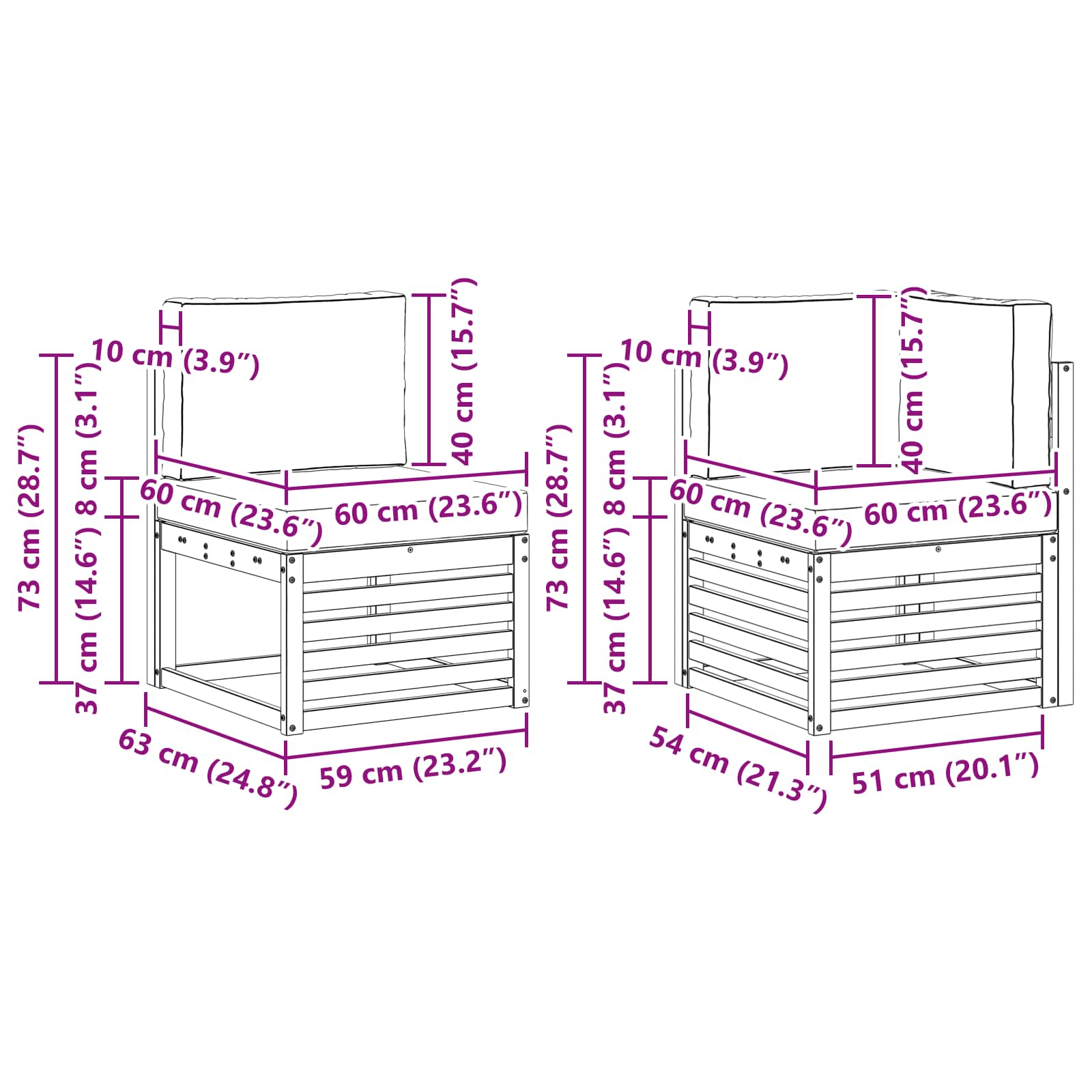 Sekcijska garnitura 6 pcs Prirodna i antracit Poliester