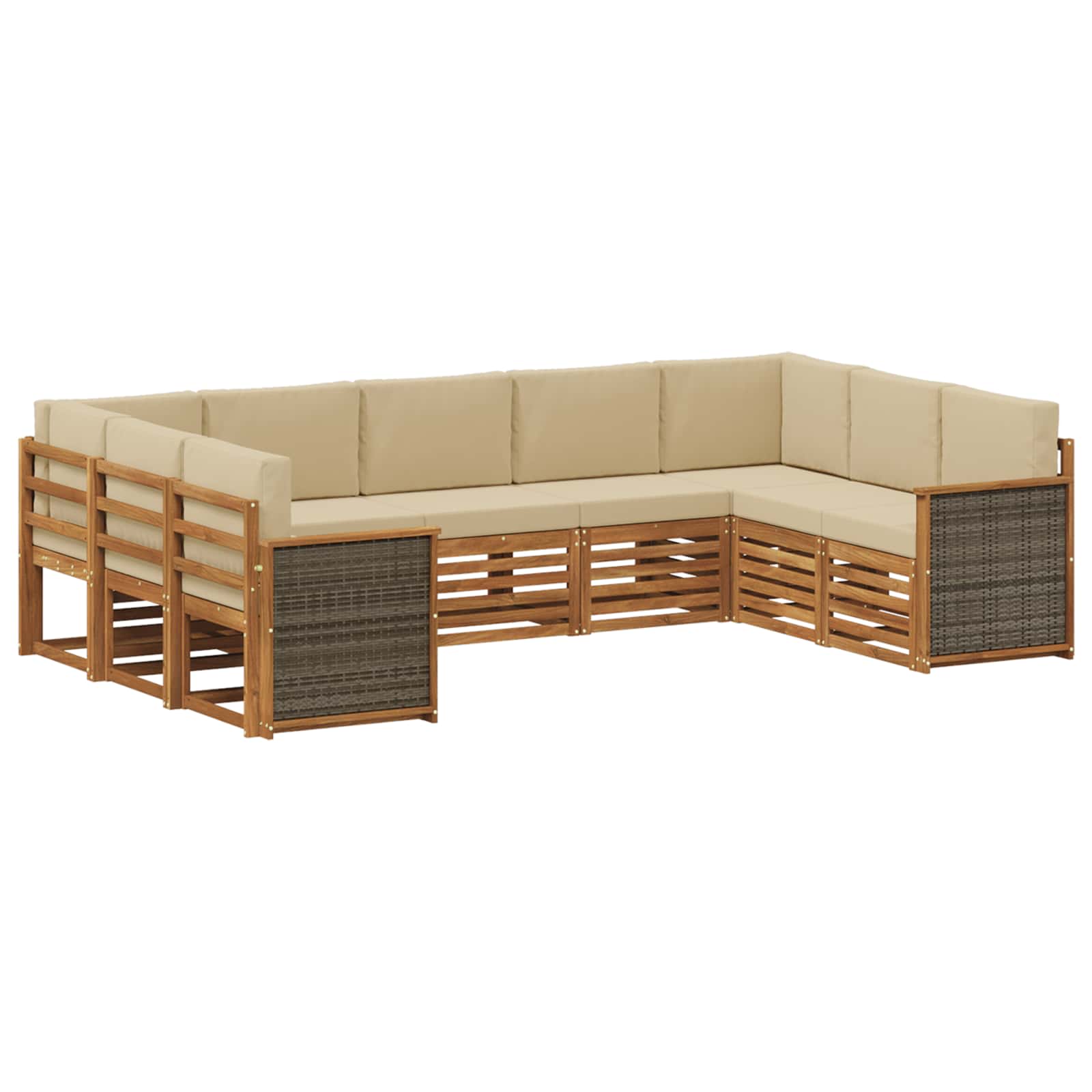 Sekcijska garnitura s jastukom 7 pcs Prirodna