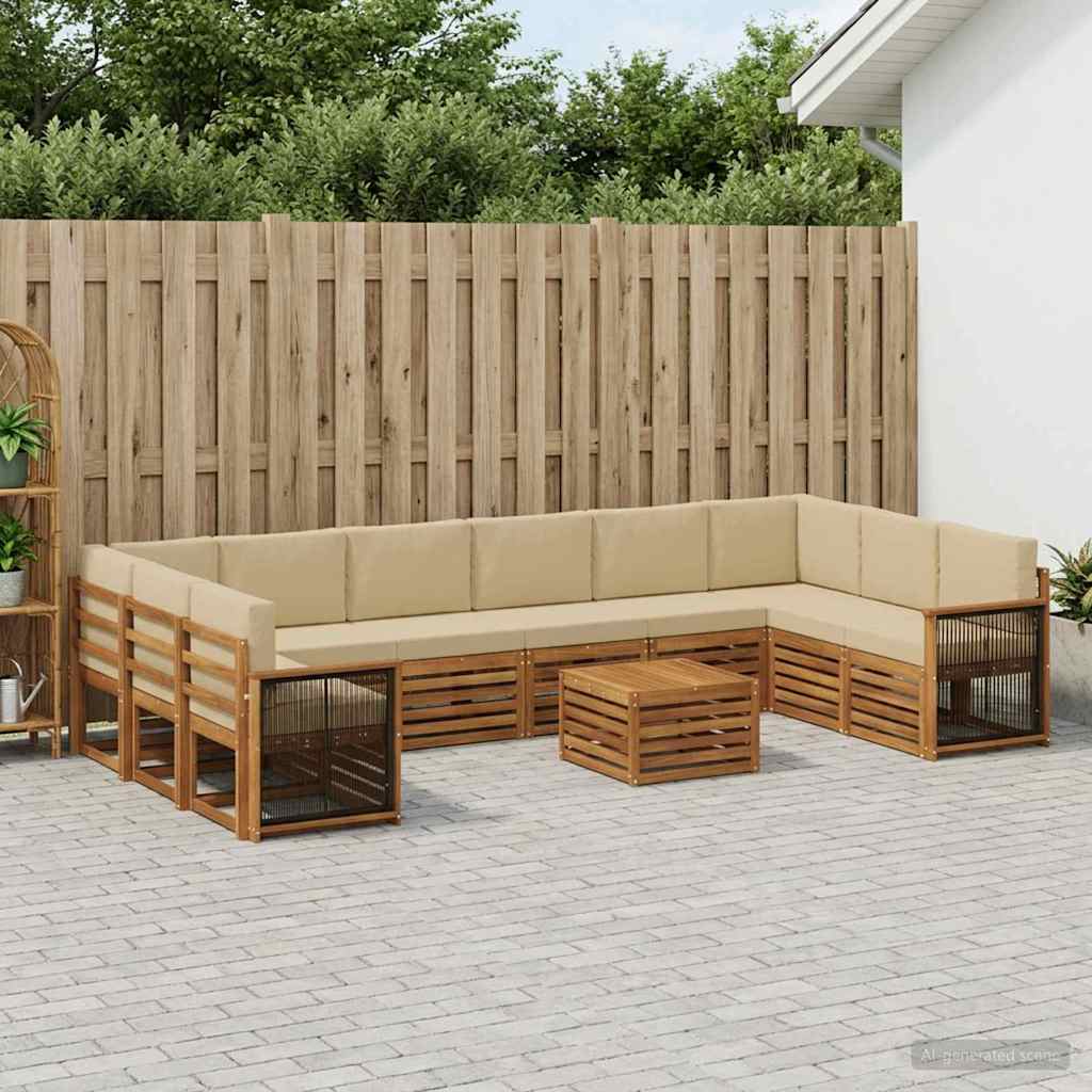 Set vanjskih sofa s jastukom 8 pcs Prirodna
