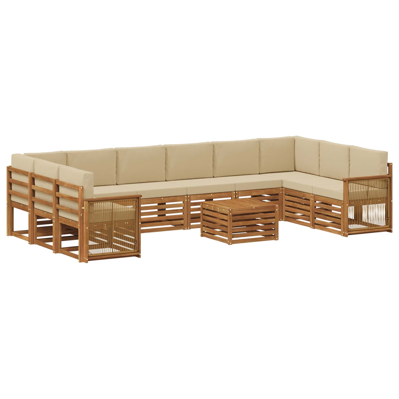 Set vanjskih sofa s jastukom 8 pcs Prirodna