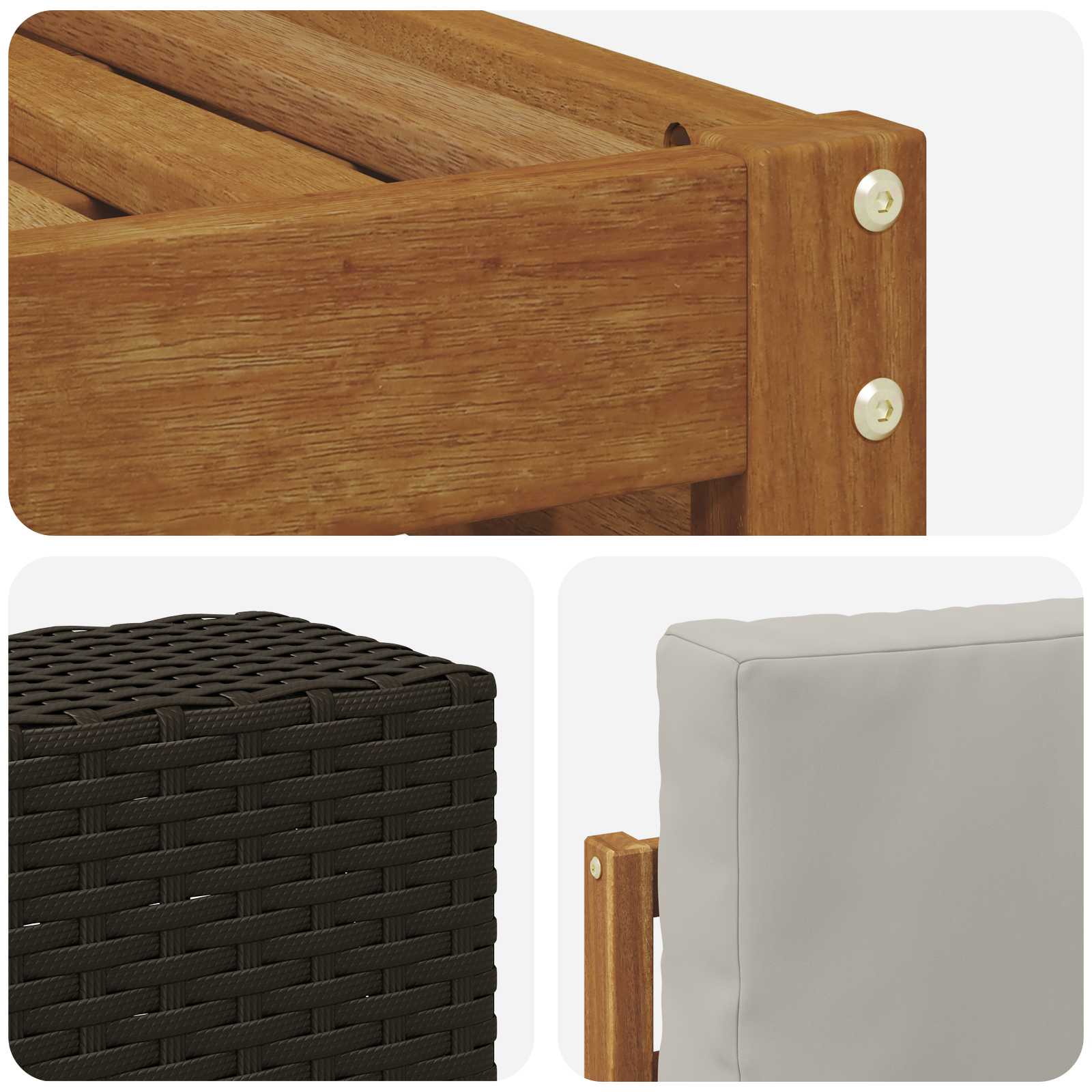 Set vanjskih sofa 11 pcs Prirodna i svjetlosiva Poliester