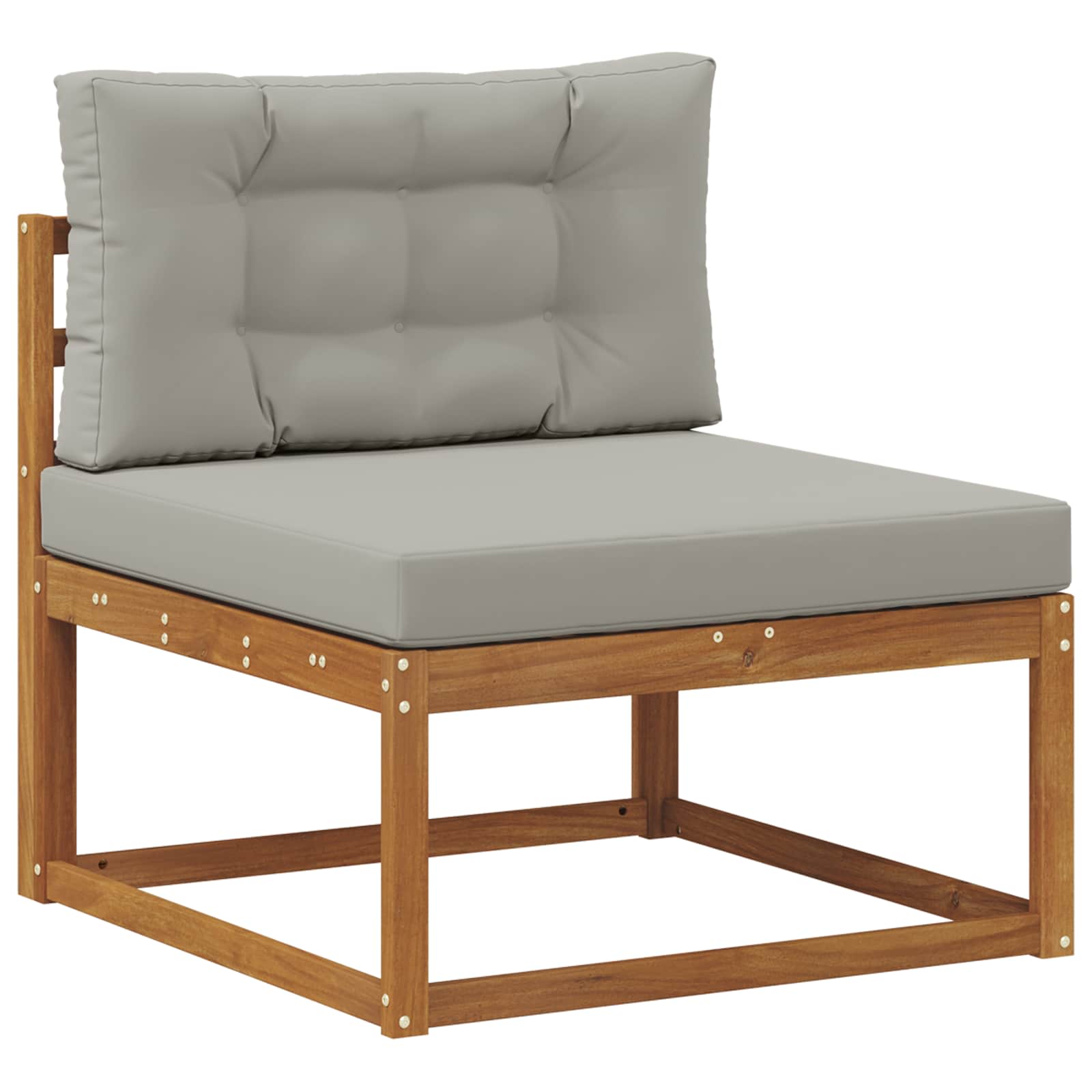 Set vanjskih sofa s jastukom 9 pcs Prirodna i Svjetlosiva