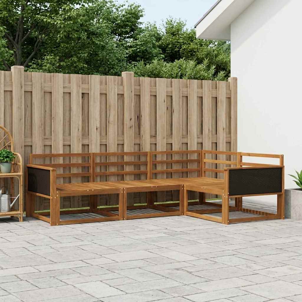 Set vanjskih sofa 4 pcs Prirodna Čvrsto drvo akacije