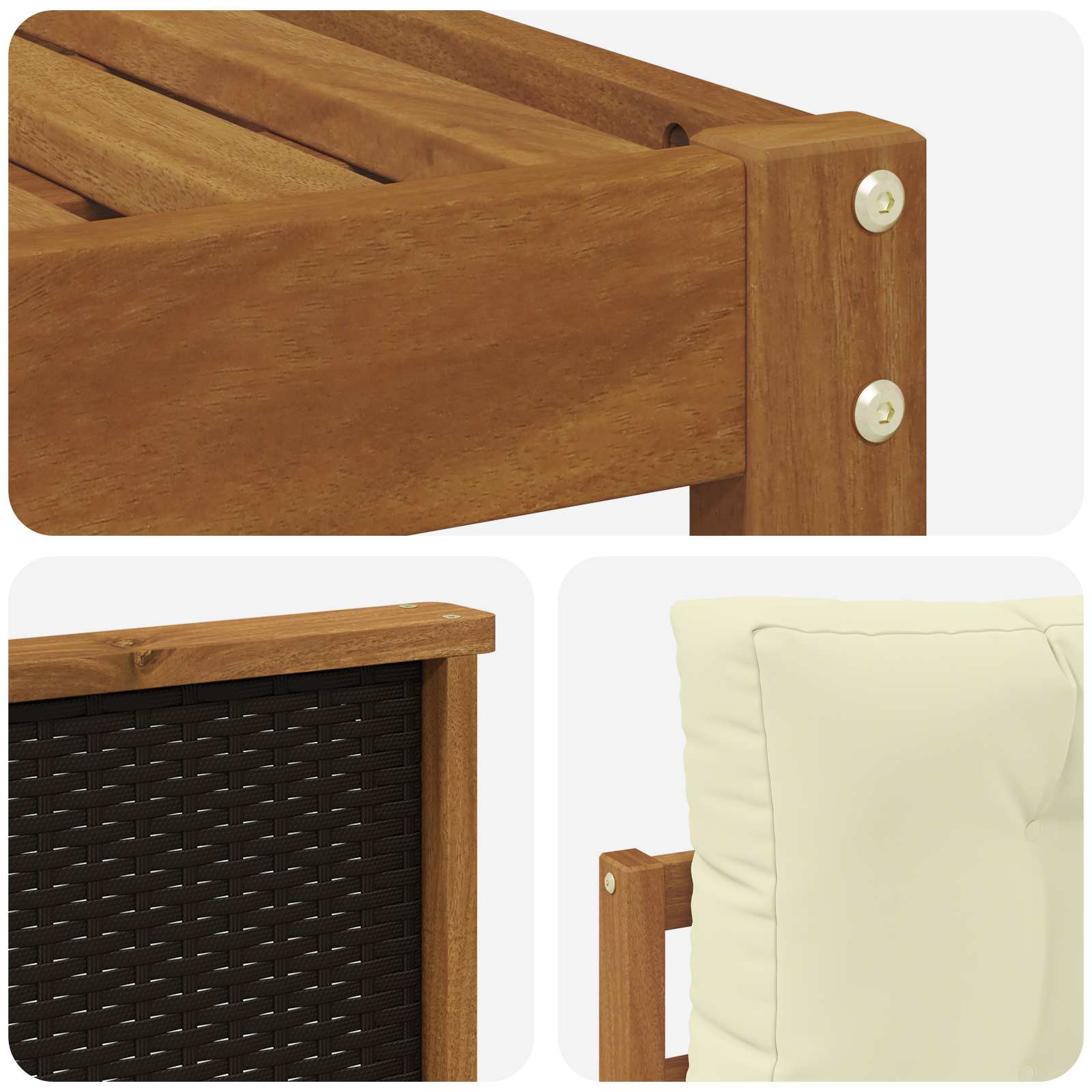 Set vanjskih sofa 5 pcs Prirodna i krem