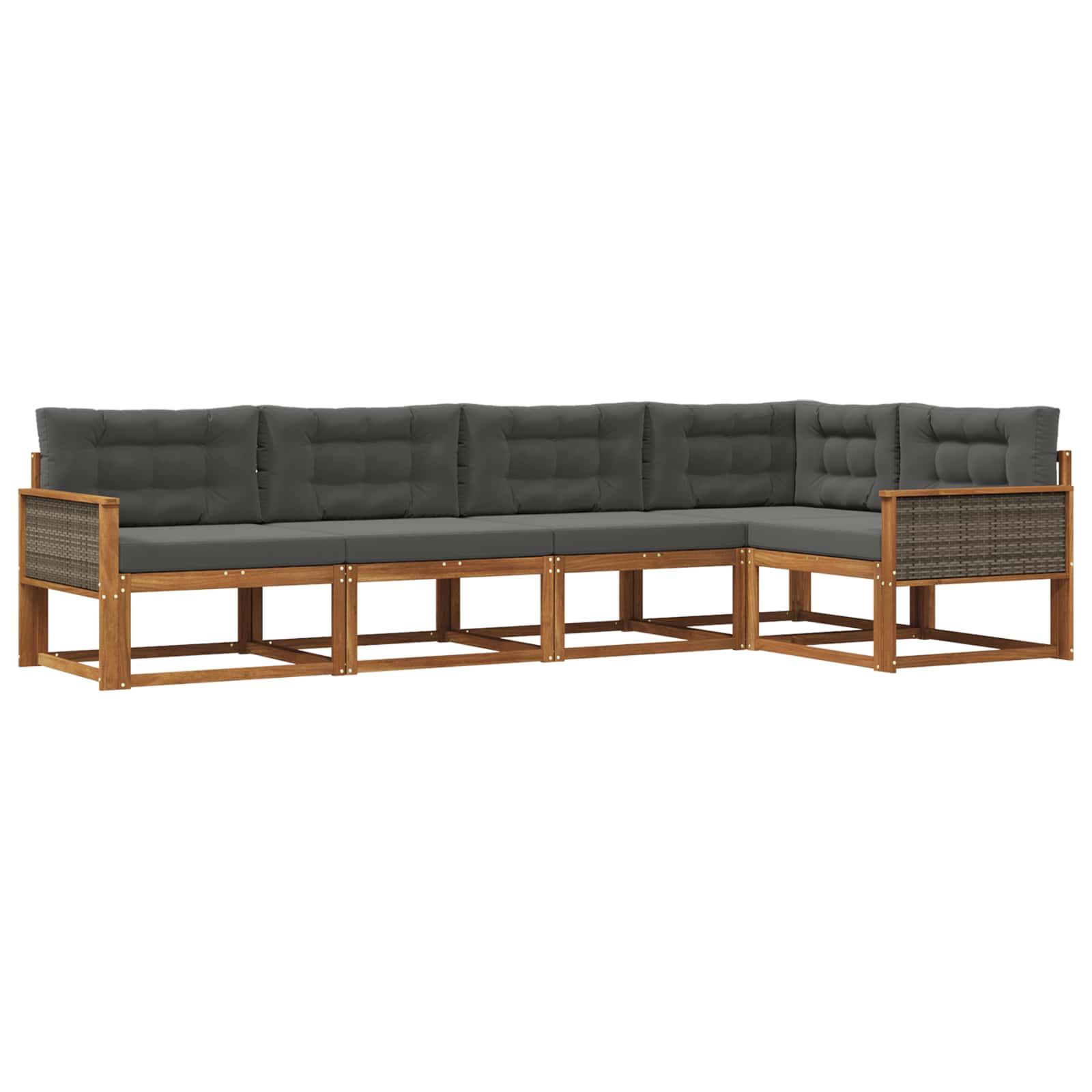 Set vanjskih sofa 5 pcs Prirodna i antracit