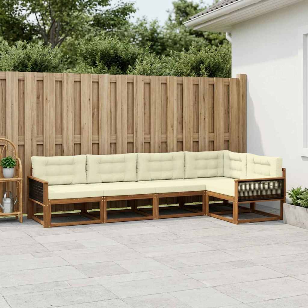 Set vanjskih sofa 5 pcs Prirodna i krem
