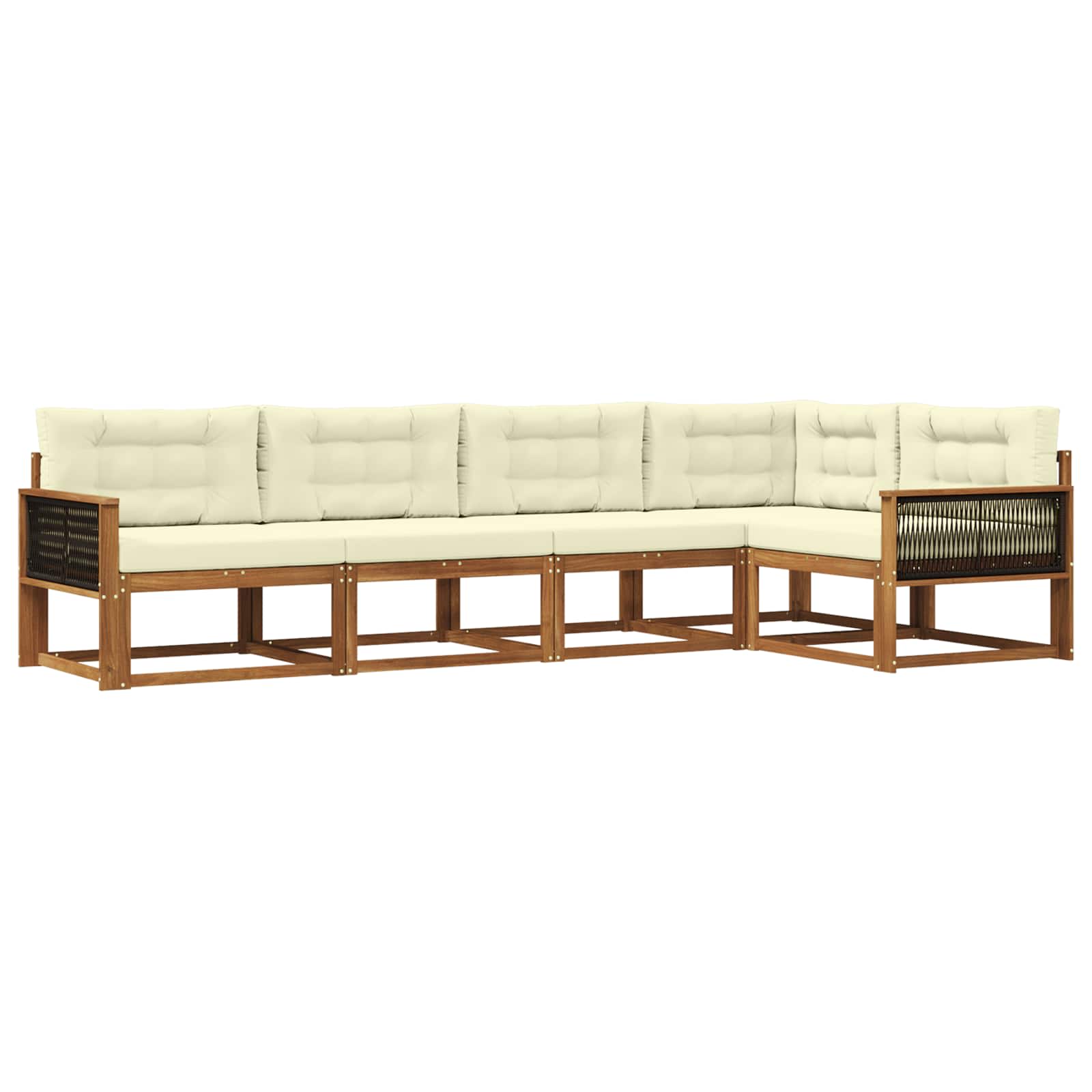 Set vanjskih sofa 5 pcs Prirodna i krem
