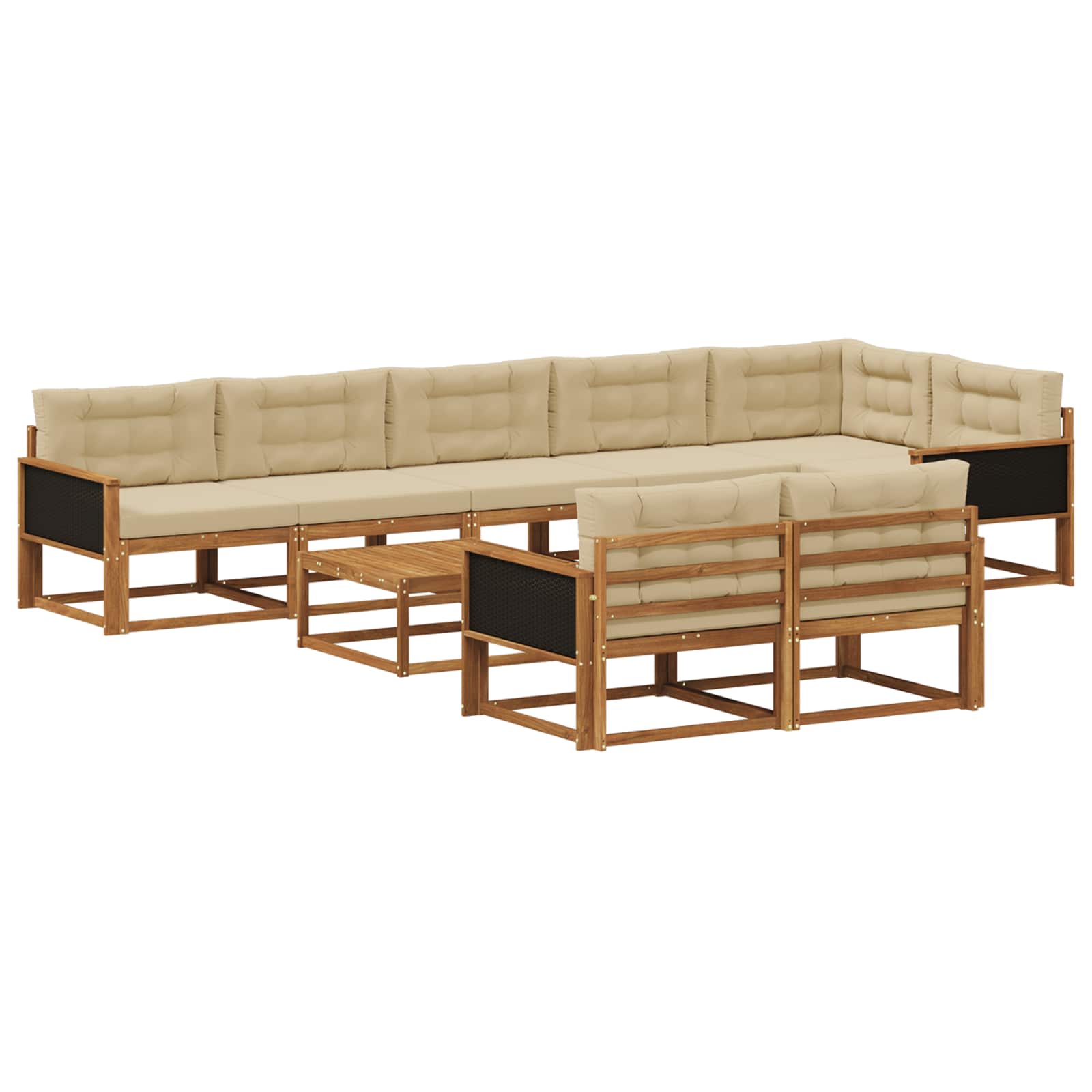 Set vanjskih sofa 9 pcs Prirodna i bež