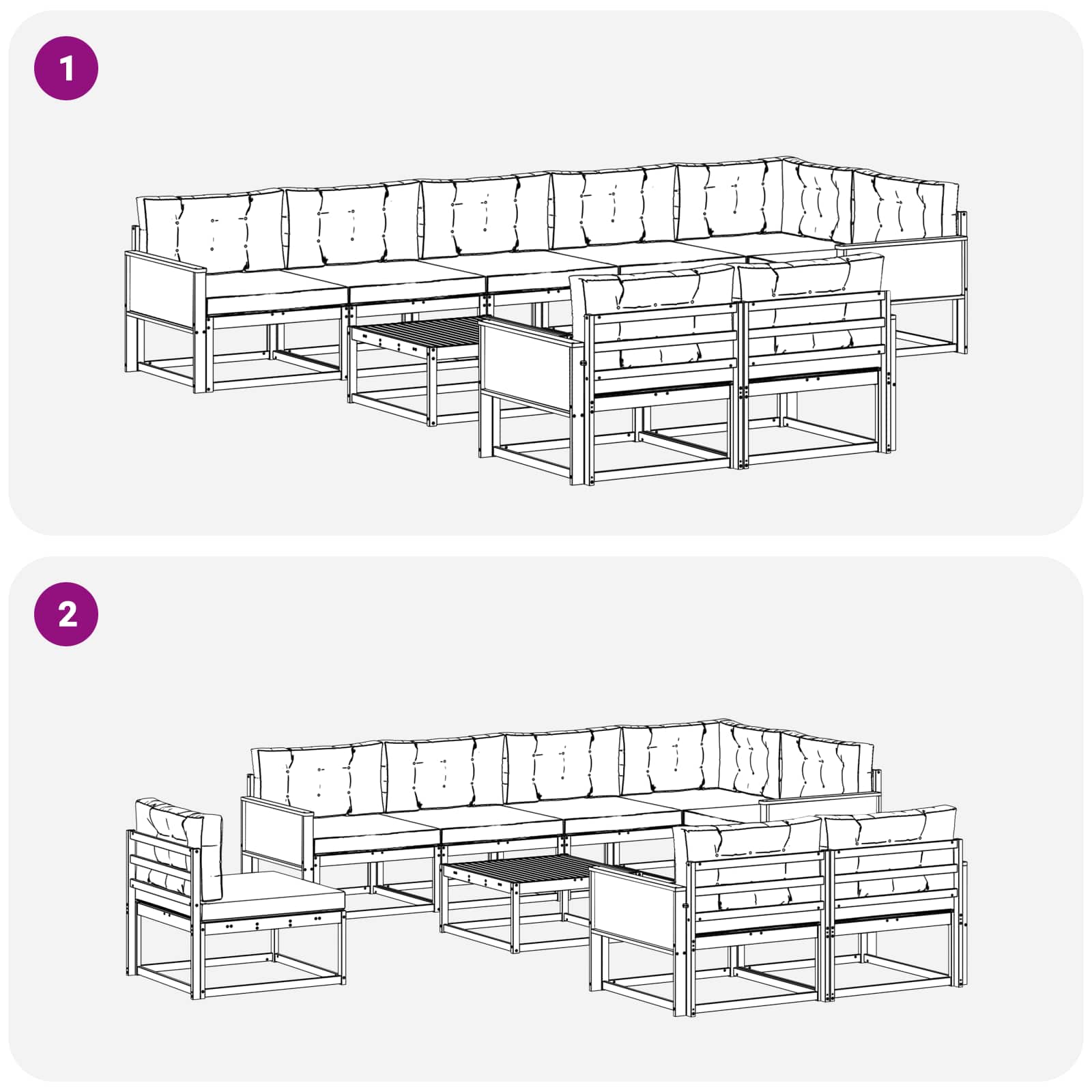 Set vanjskih sofa 9 pcs Prirodna i bež