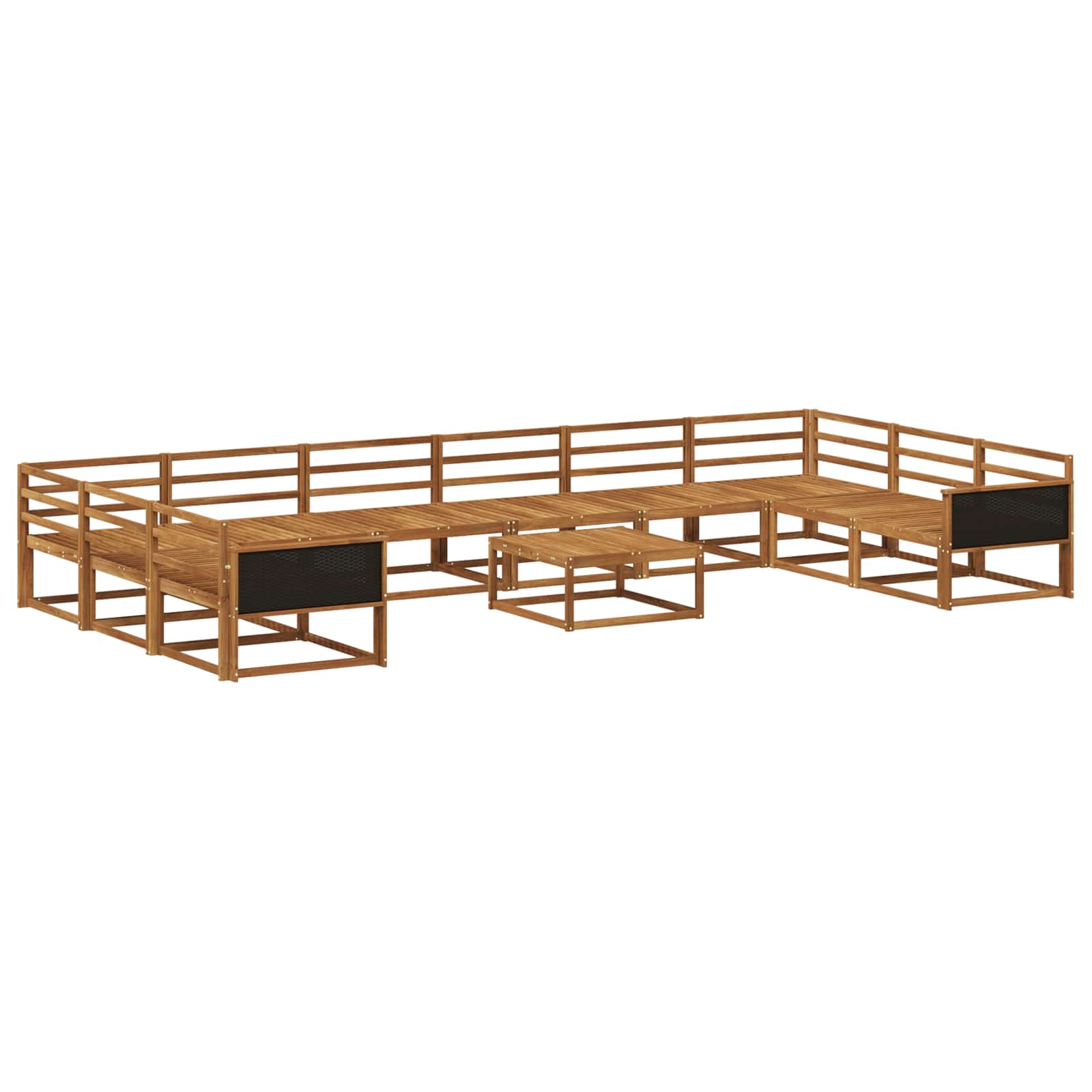 Set vanjskih sofa 11 pcs Prirodna Čvrsto drvo akacije