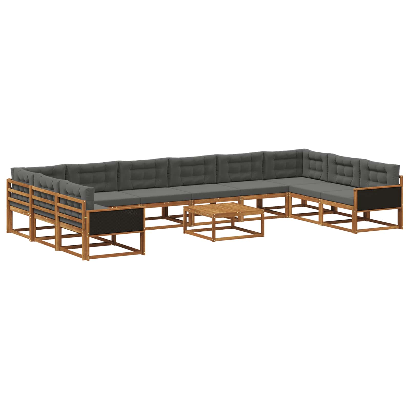 Set vanjskih sofa s jastukom 11 pcs Prirodna i antracit