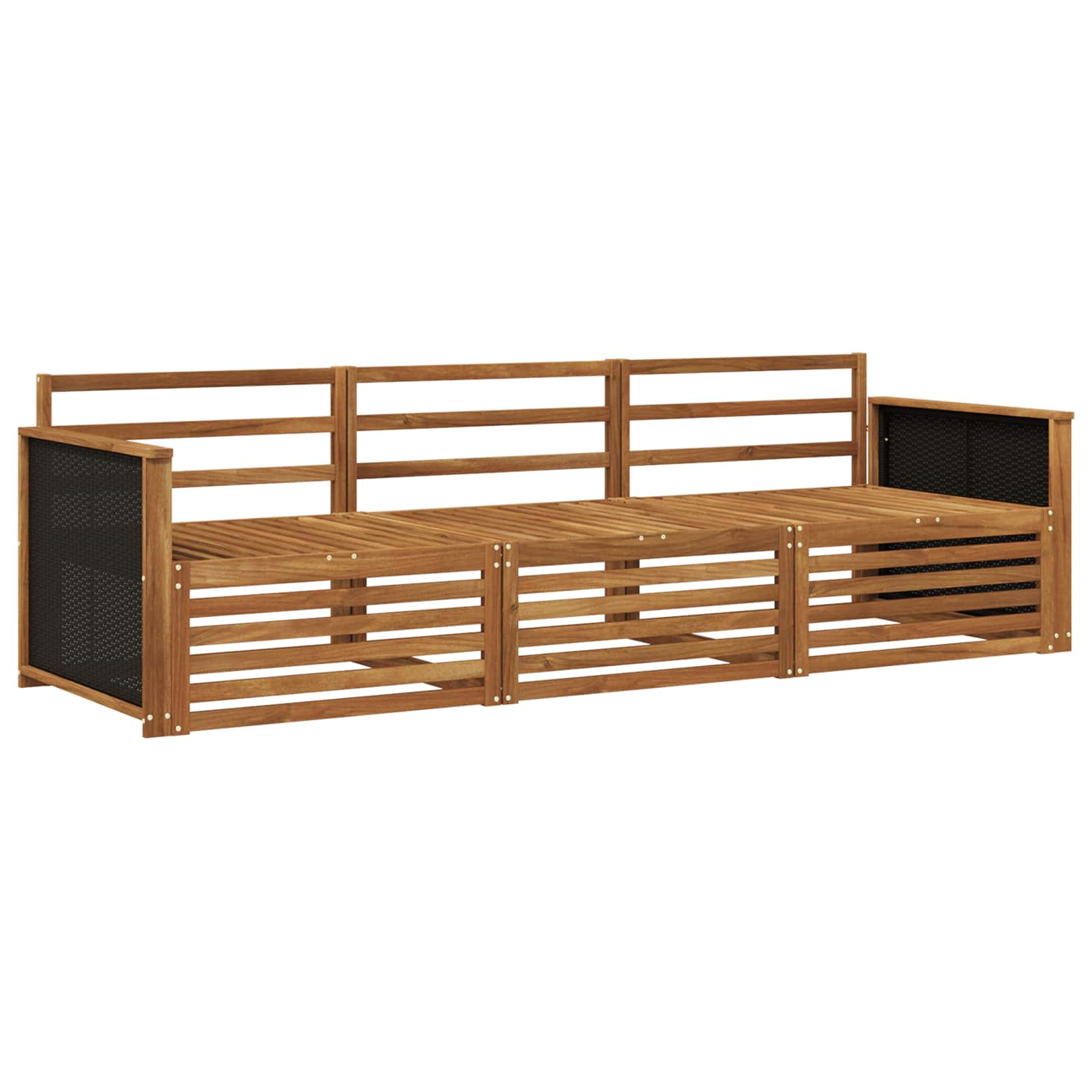 Set vanjskih sofa 3 pcs Prirodna Čvrsto drvo akacije