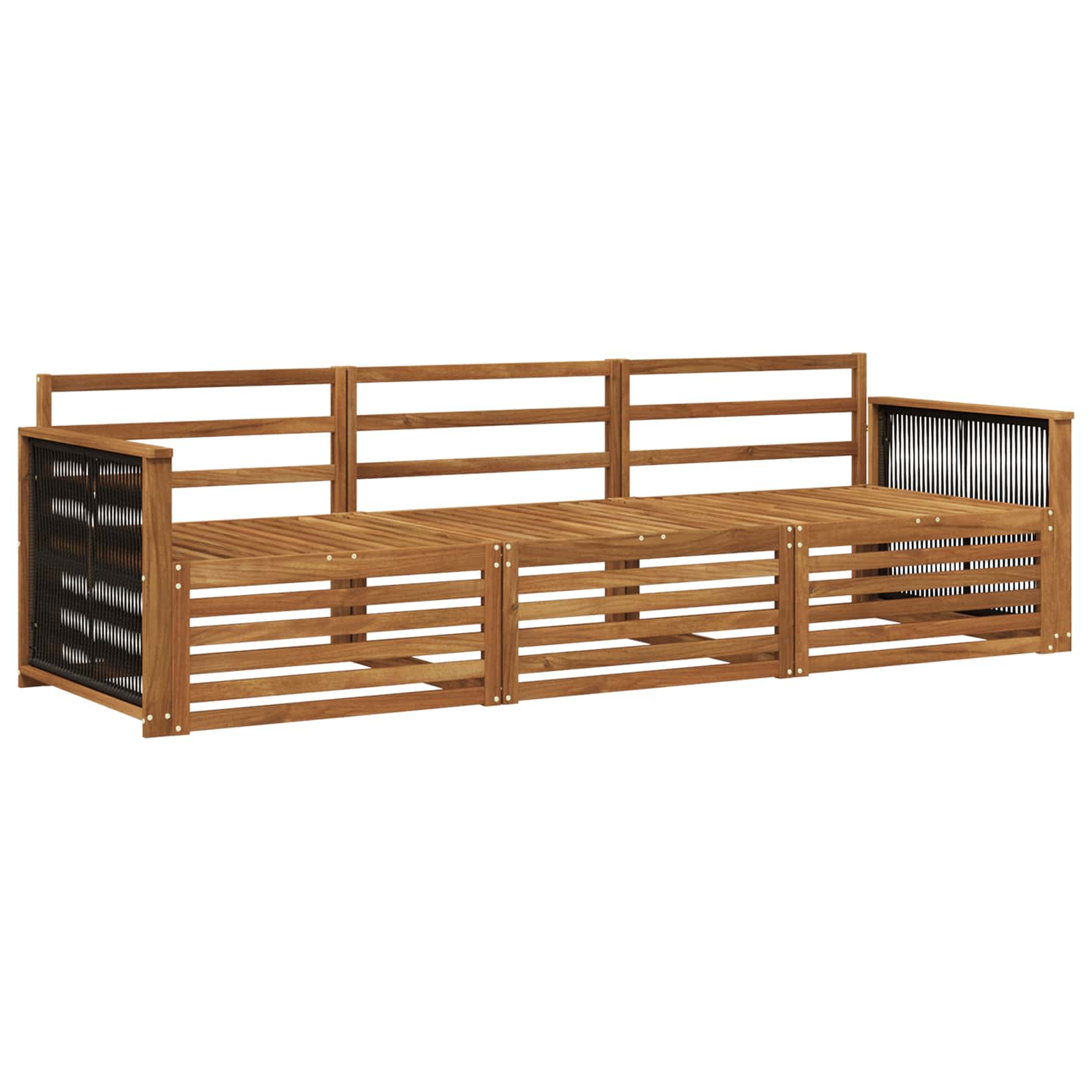 Set vanjskih sofa 3 pcs Prirodna Čvrsto drvo akacije