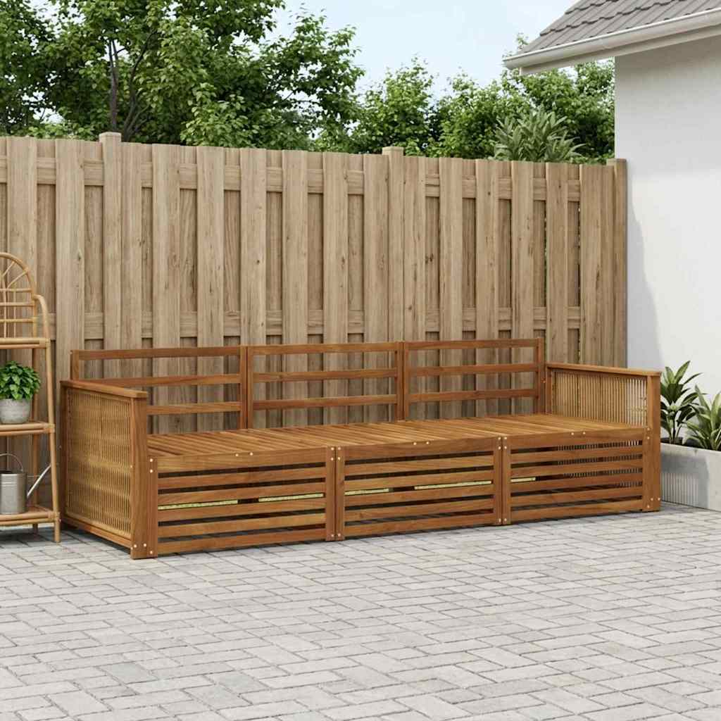 Set vanjskih sofa 3 pcs Prirodna Čvrsto drvo akacije