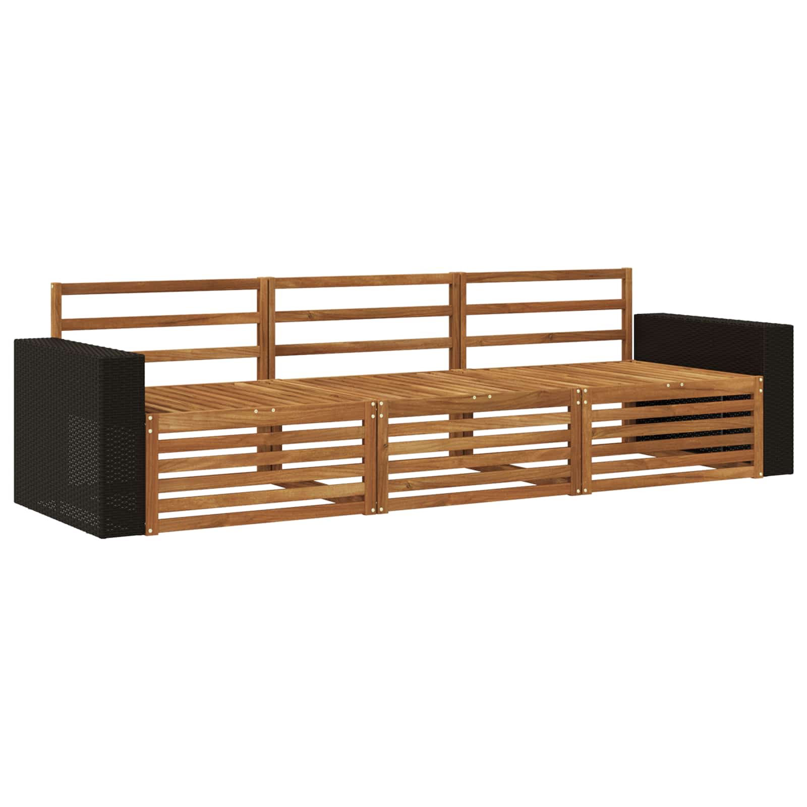 Set vanjskih sofa 3 pcs Prirodna Čvrsto drvo akacije