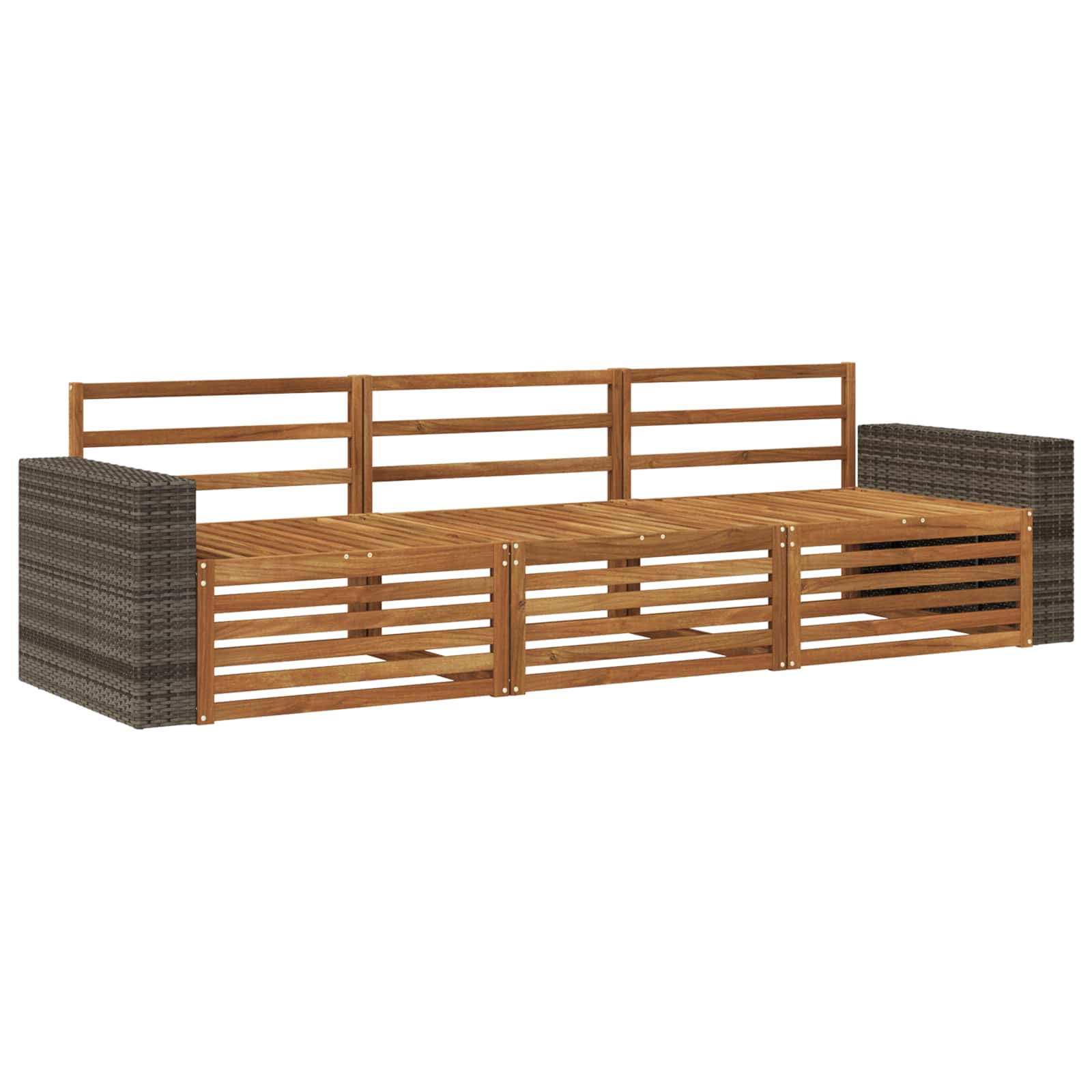 Set vanjskih sofa 3 pcs Prirodna Čvrsto drvo akacije