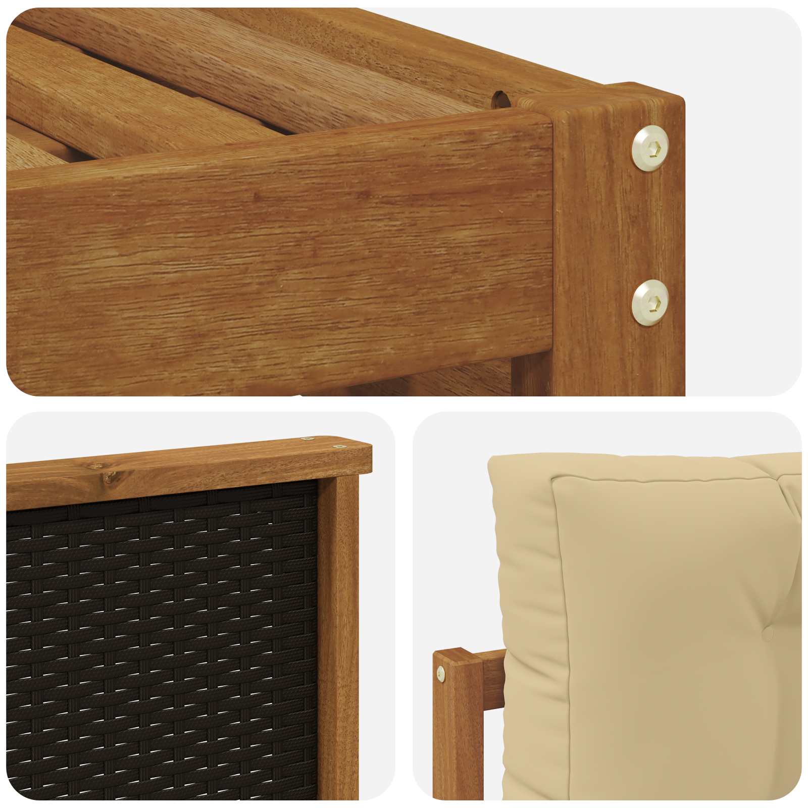 Set vanjskih sofa s jastukom 7 pcs Prirodna i bež Poliester