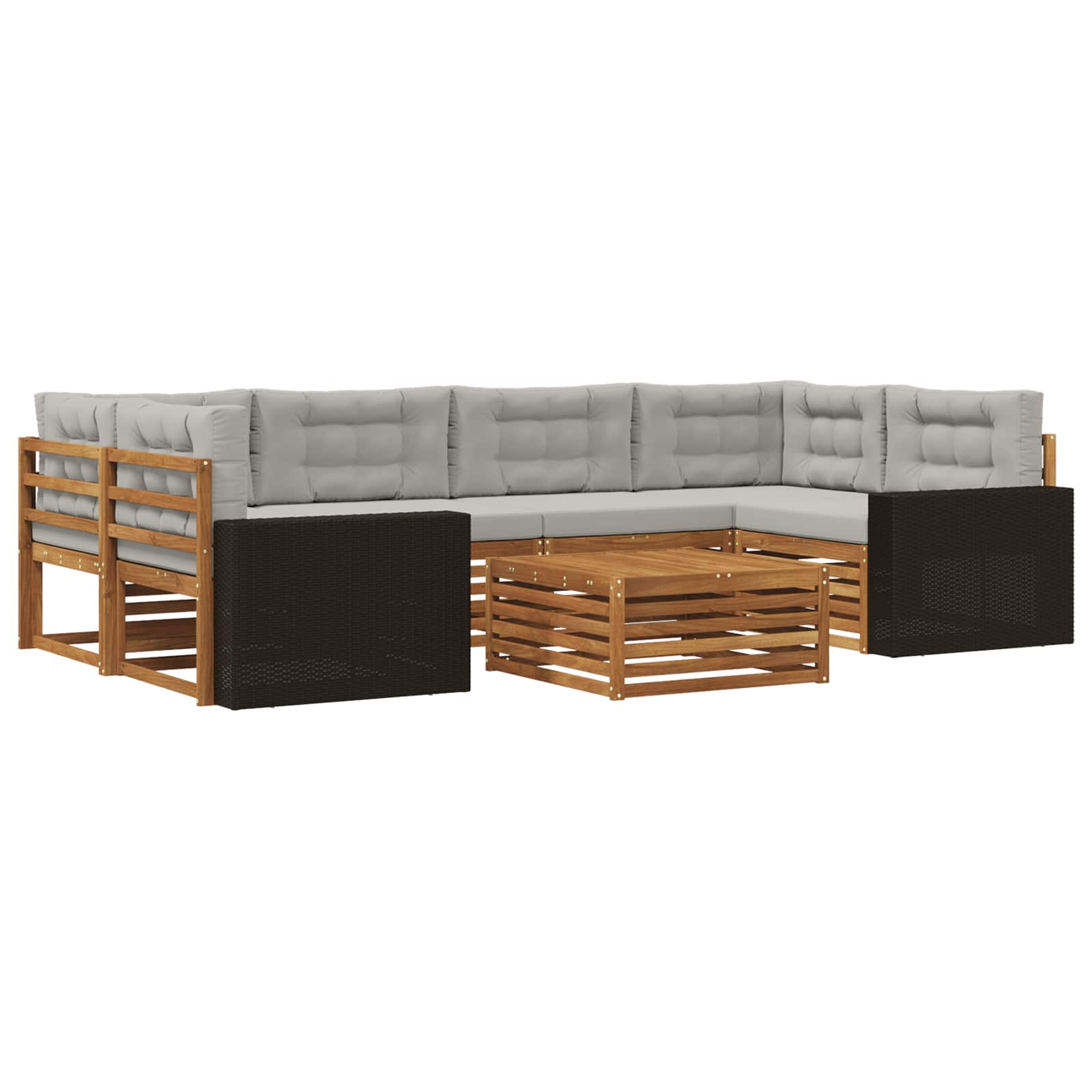 Set vanjskih sofa 7 pcs Prirodna i svjetlosiva Poliester