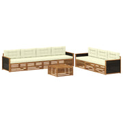 Set vanjskih sofa 8 pcs Prirodna i krem 79 x 79 x 37 cm