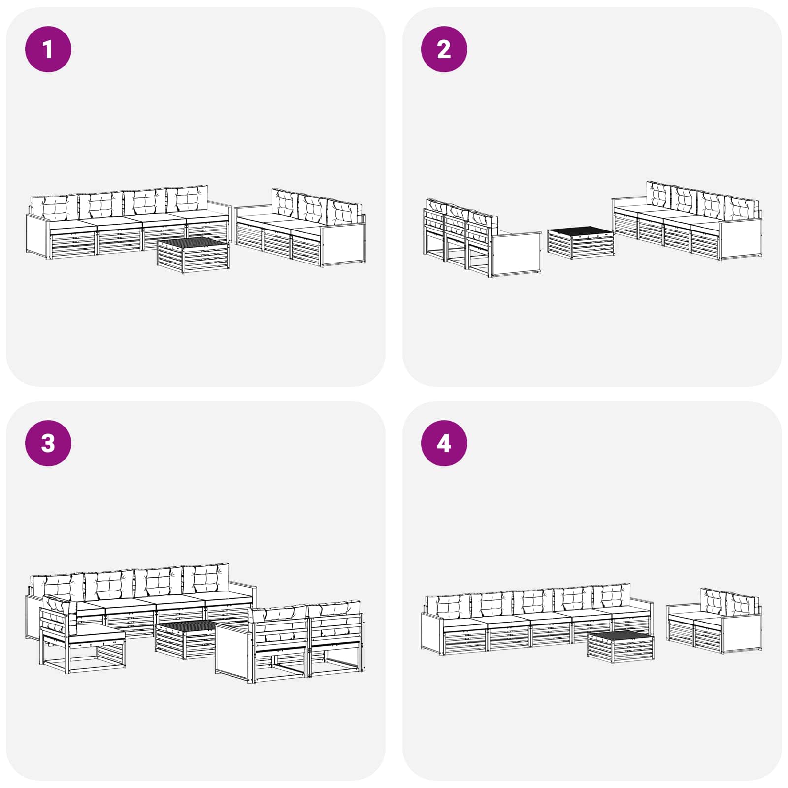 Set vanjskih sofa 8 pcs Prirodna i bež 79 x 79 x 37 cm