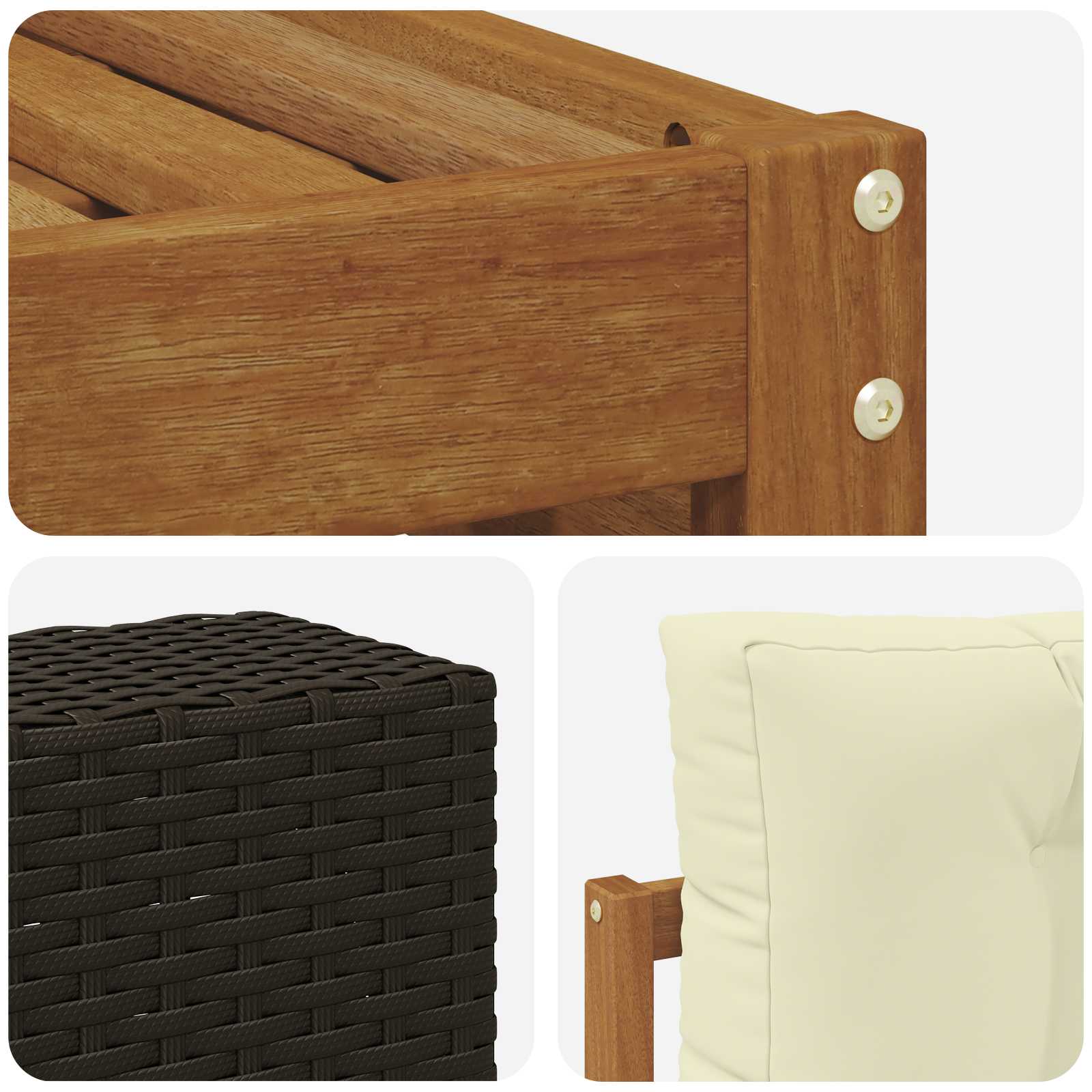 Set vanjskih sofa 8 pcs Prirodna i krem 79 x 79 x 37 cm