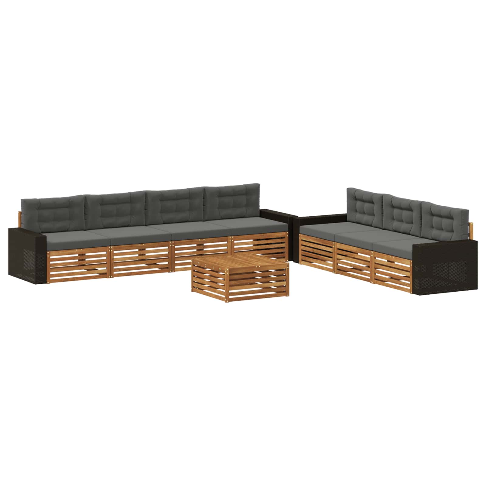 Set vanjskih sofa 8 pcs Prirodna i antracit 79 x 79 x 37 cm