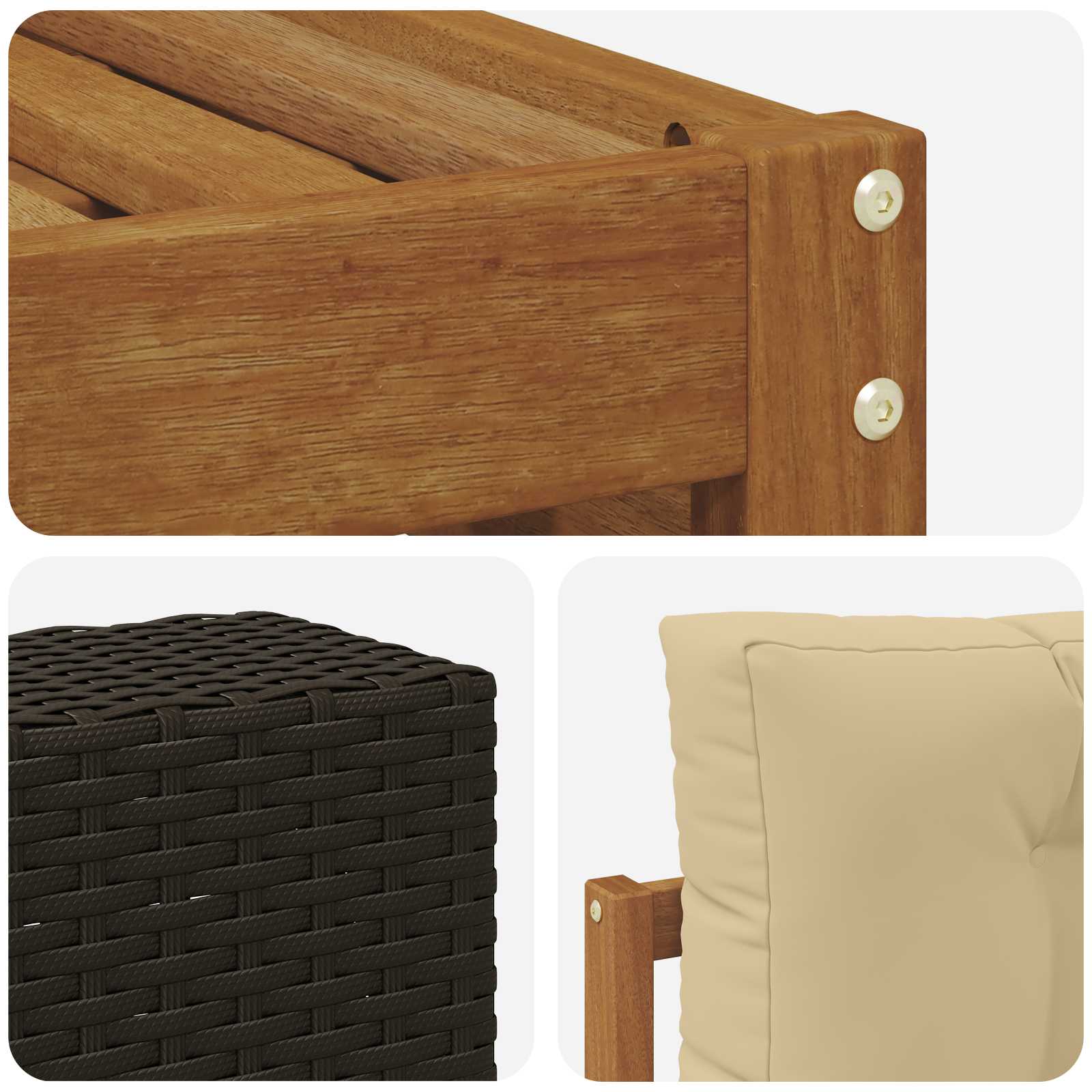 Set vanjskih sofa 8 pcs Prirodna i bež 79 x 79 x 37 cm