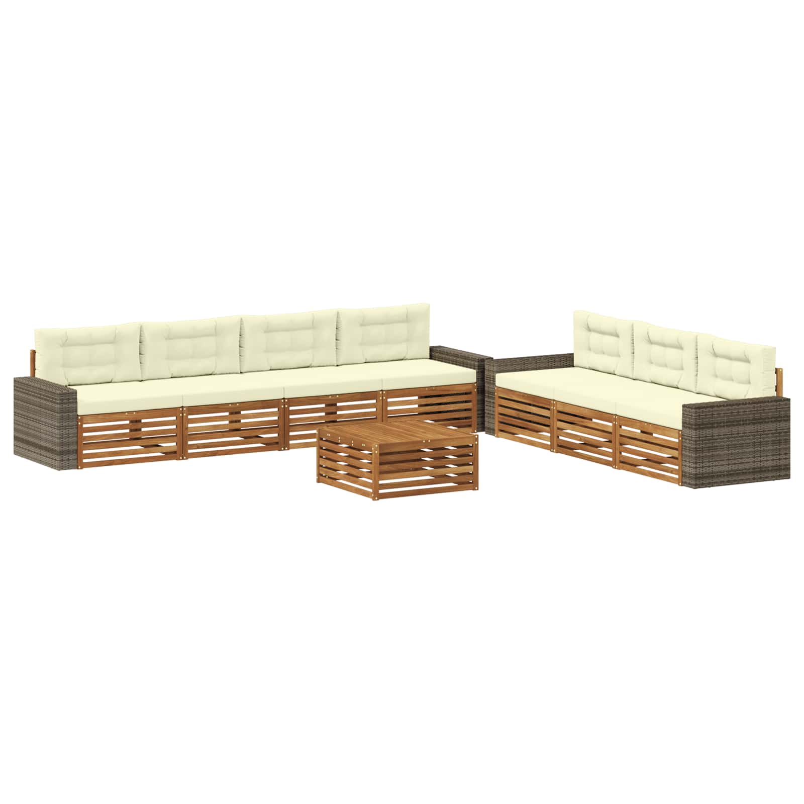 Set vanjskih sofa 8 pcs Prirodna i krem 79 x 79 x 37 cm
