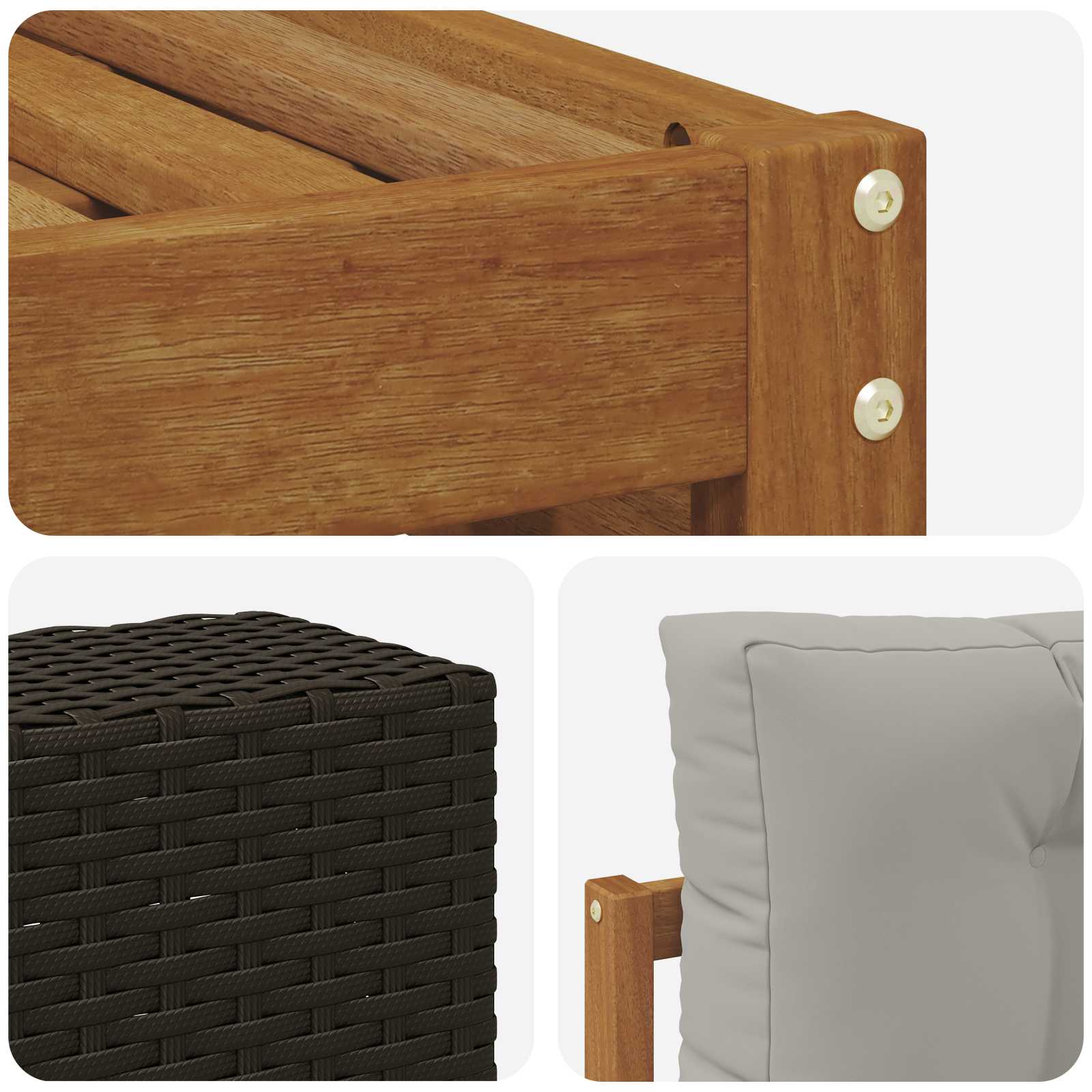 Set vanjskih sofa 8 pcs Prirodna i svjetlosiva