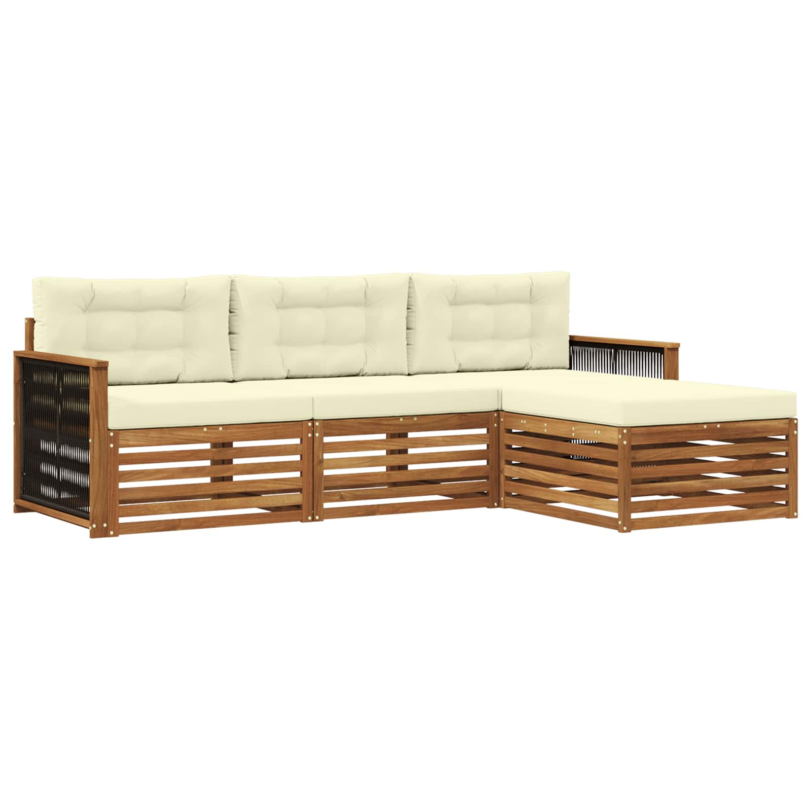 Set vanjskih sofa Prirodna i krem 249 x 162,5 x 73 cm