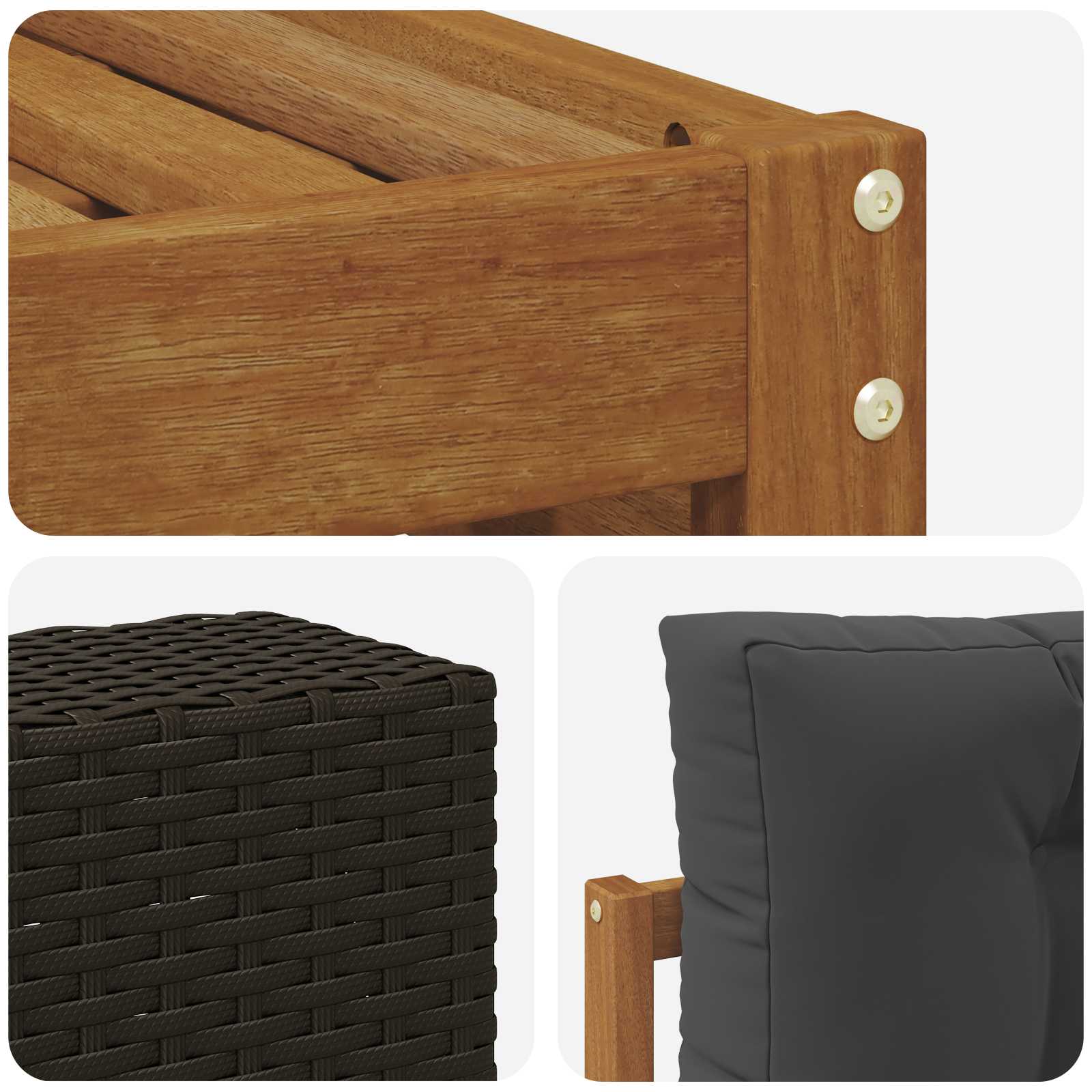 Set vanjskih sofa 4 pcs Prirodna i antracit Poliester
