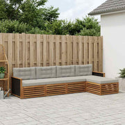 Set vanjskih sofa 5 pcs Prirodna i svjetlosiva Poliester