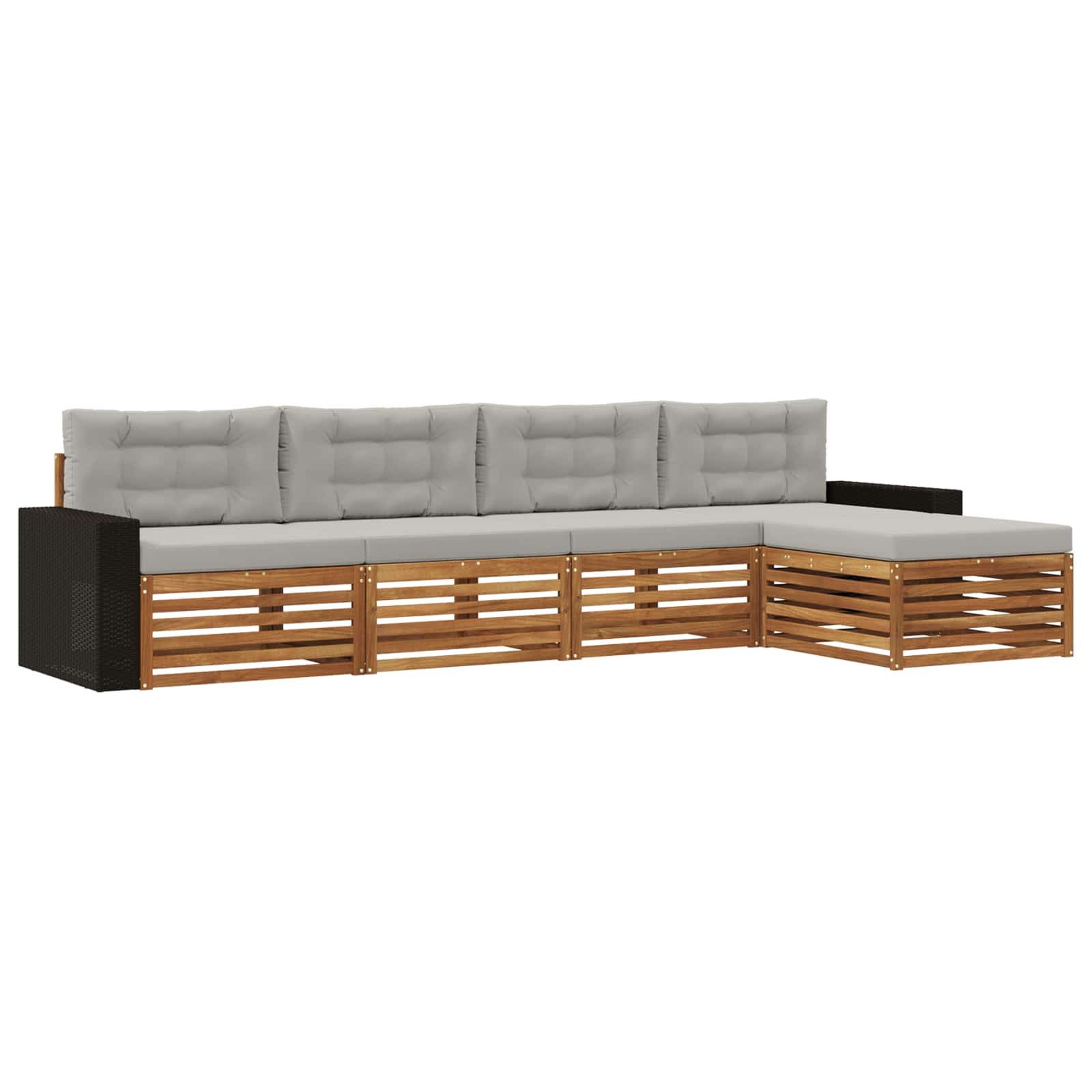 Set vanjskih sofa 5 pcs Prirodna i svjetlosiva Poliester