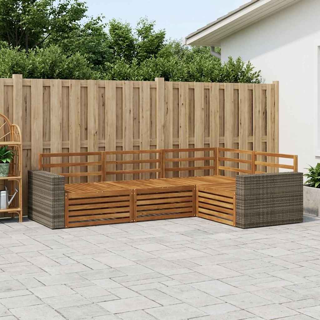 Set vanjskih sofa 4 pcs Prirodna 255,5 x 176,5 x 73 cm