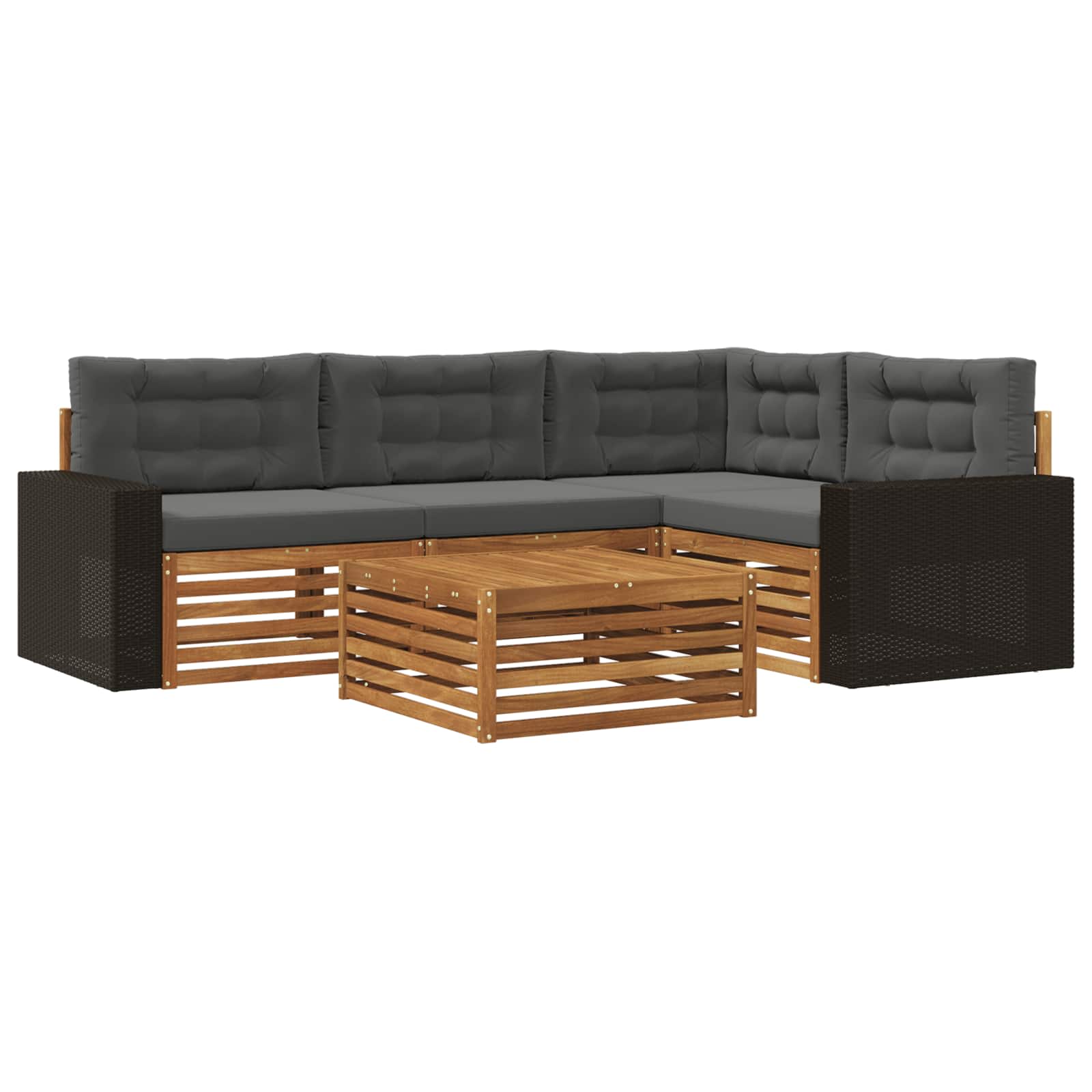Set vanjskih sofa 5 pcs Prirodna i antracit 79 x 79 x 37 cm