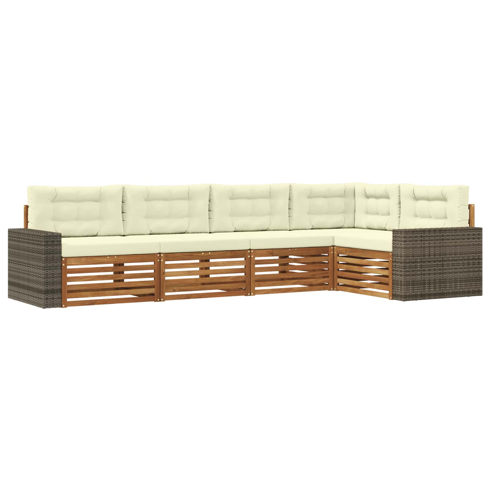 Set vanjskih sofa 5 pcs Prirodna i krem 331 x 172,5 x 73 cm