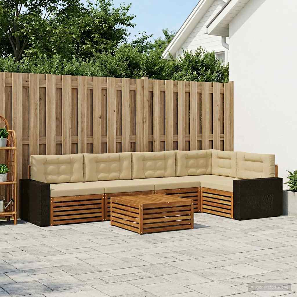 Set vanjskih sofa 6 pcs Prirodna i bež 79 x 79 x 37 cm