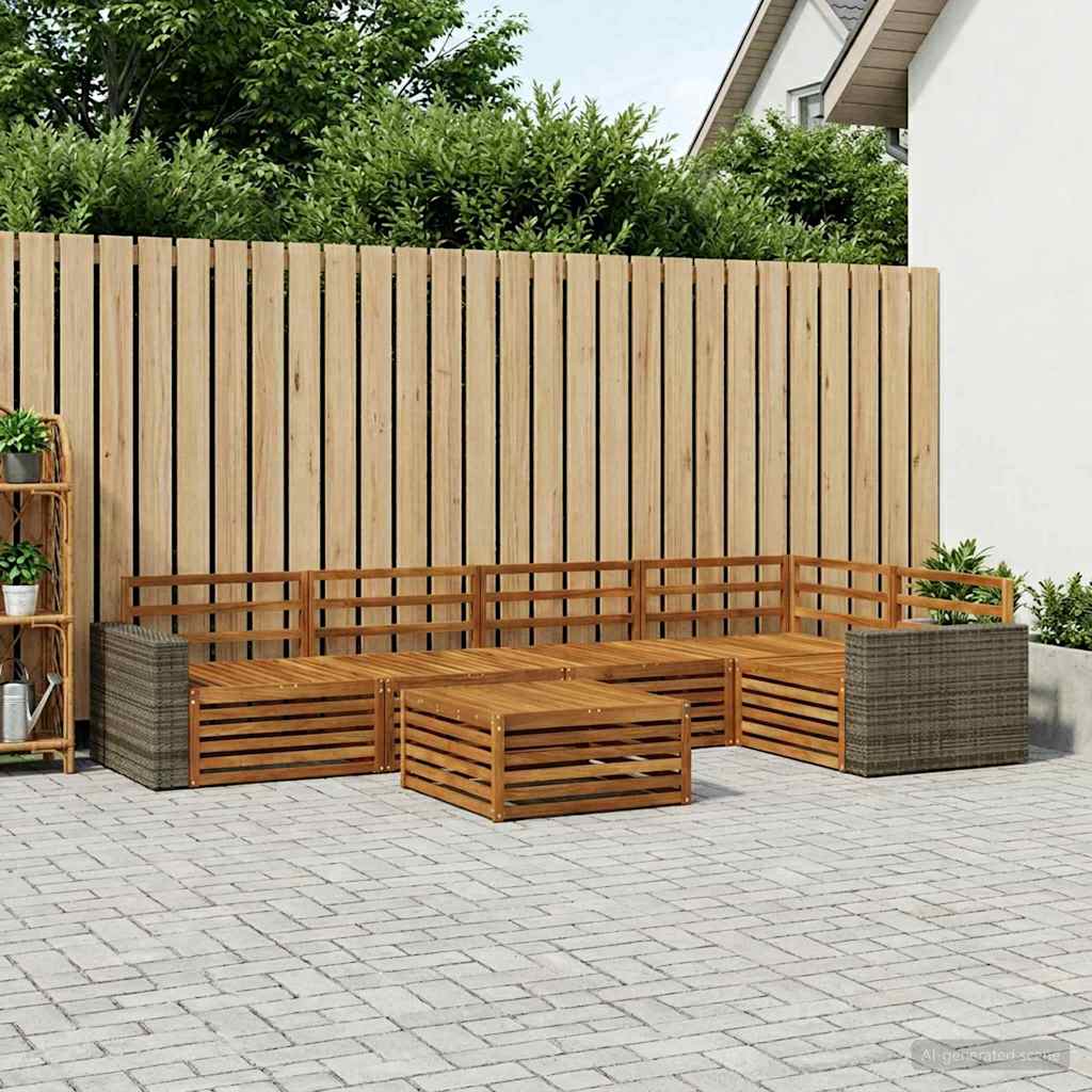 Set vanjskih sofa 6 pcs Prirodna 79 x 79 x 37 cm