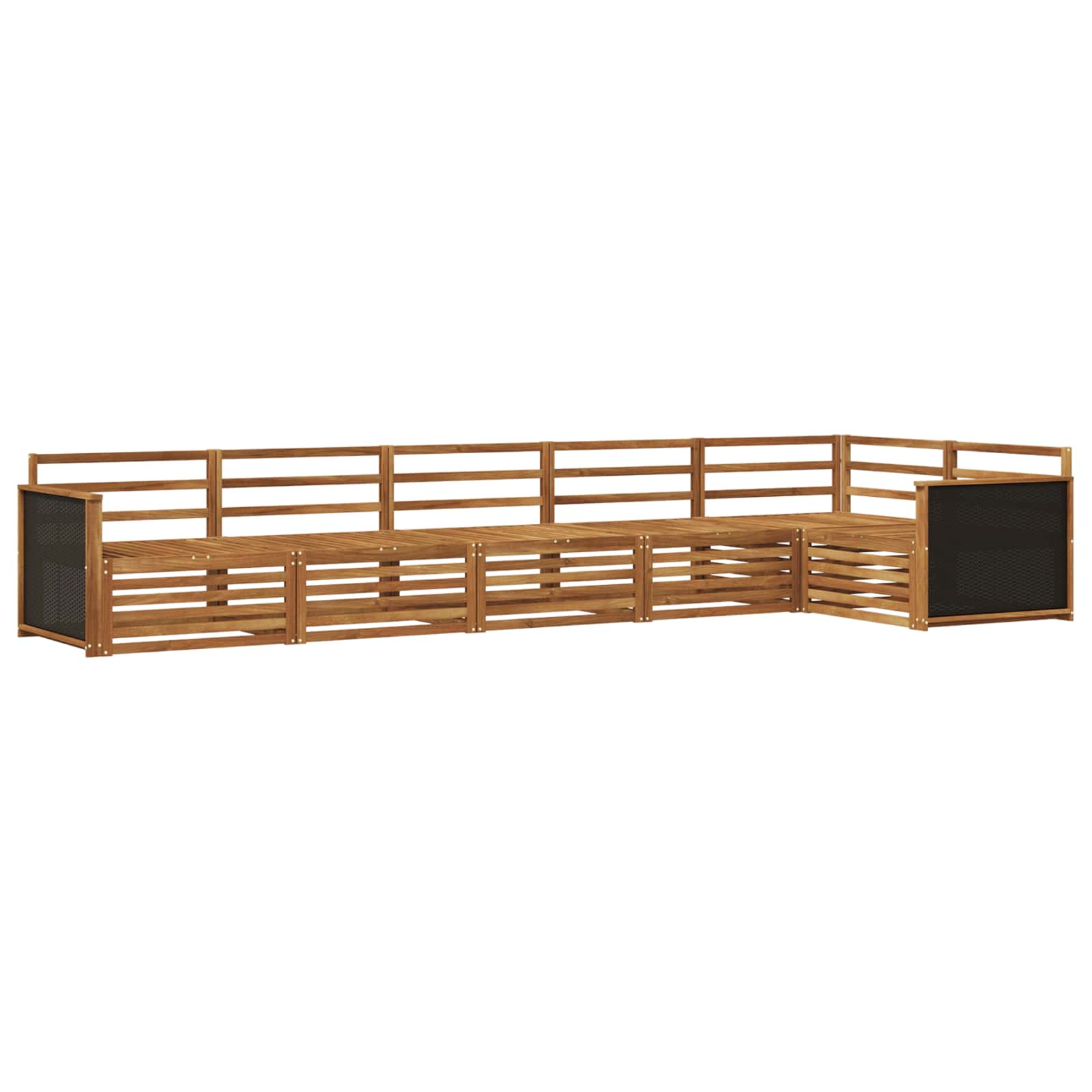Set vanjskih sofa 6 pcs Prirodna 406 x 168,5 x 73 cm