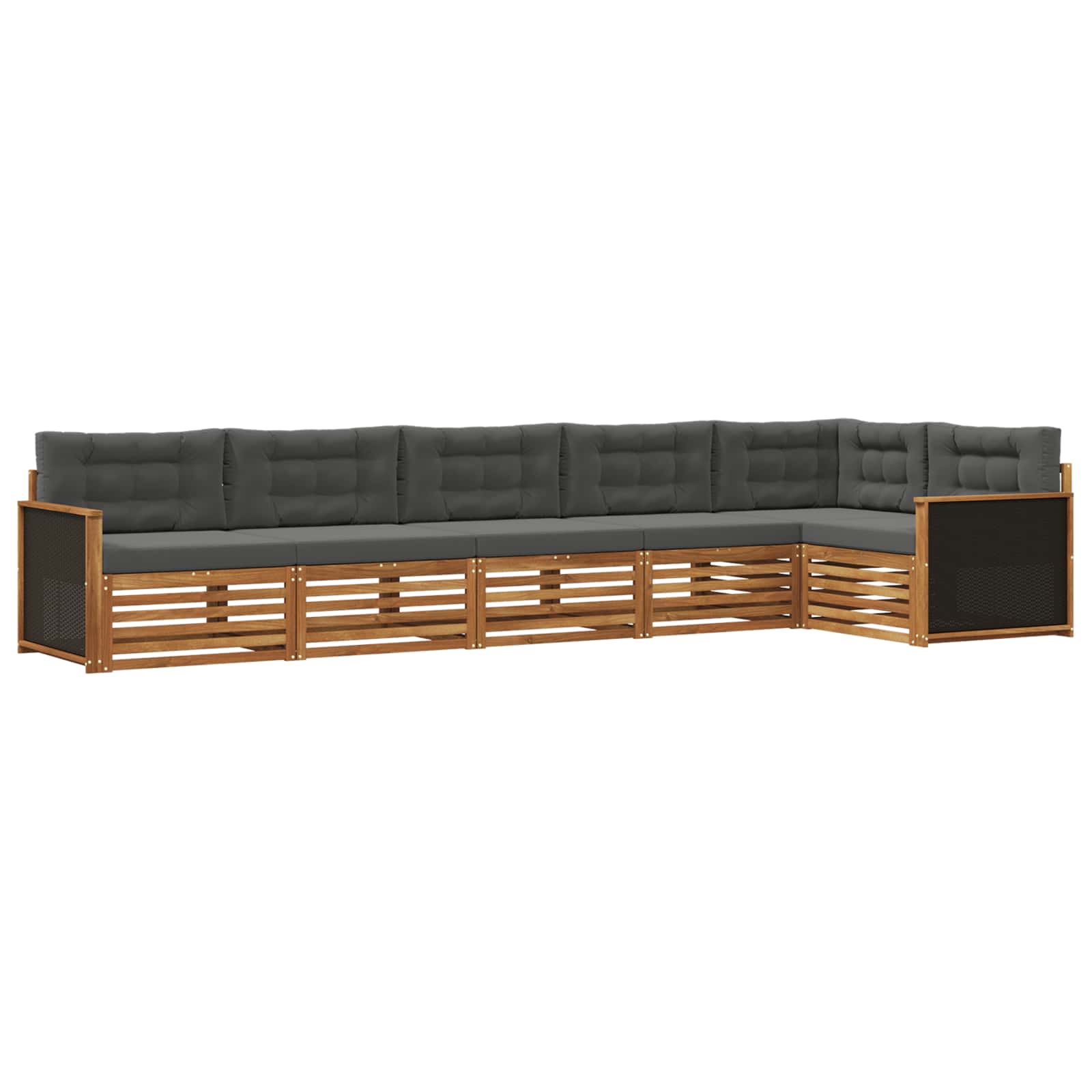 Set vanjskih sofa 6 pcs Prirodna i antracit 406 x 168,5 x 73 cm