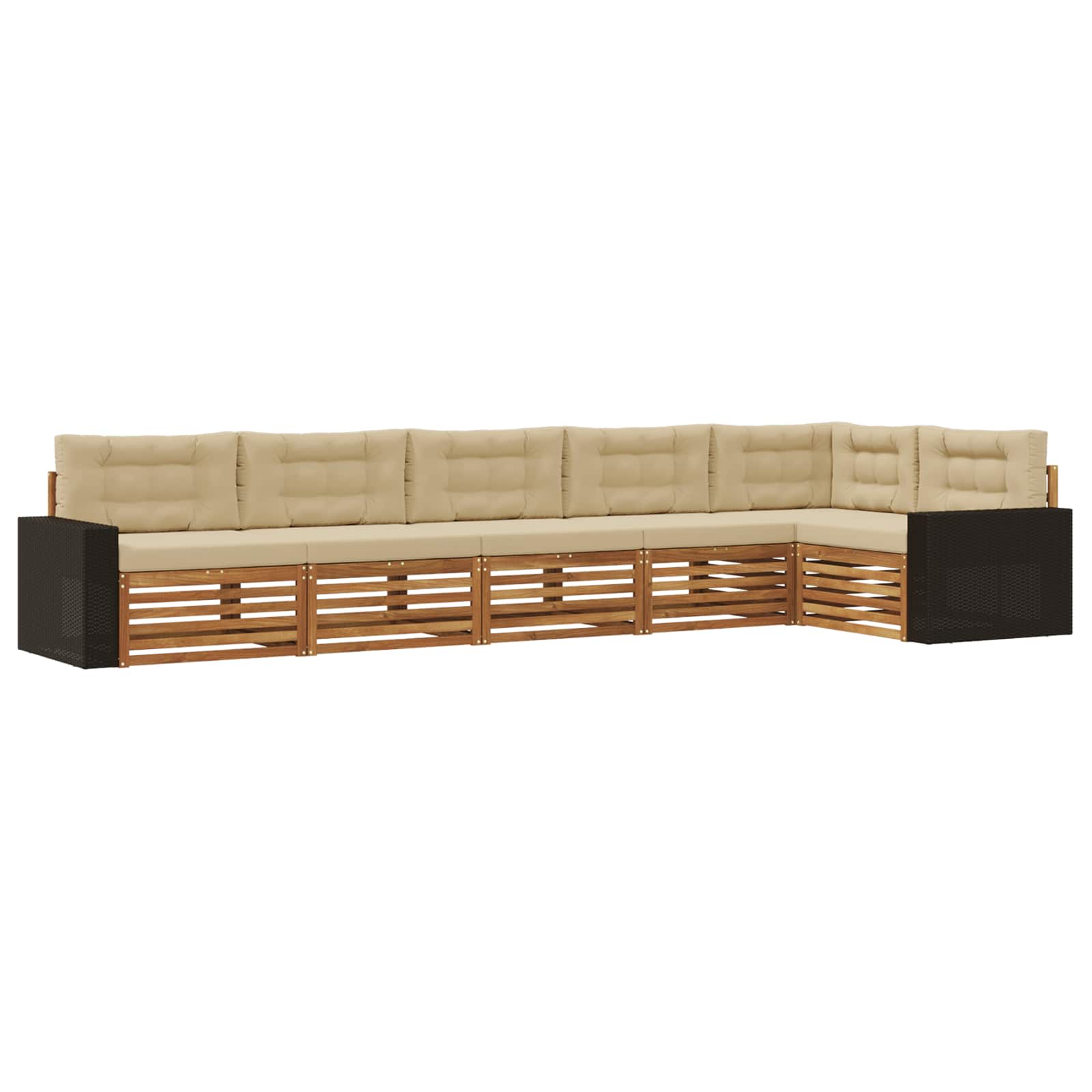 Set vanjskih sofa 6 pcs Prirodna i bež 402 x 172,5 x 73 cm
