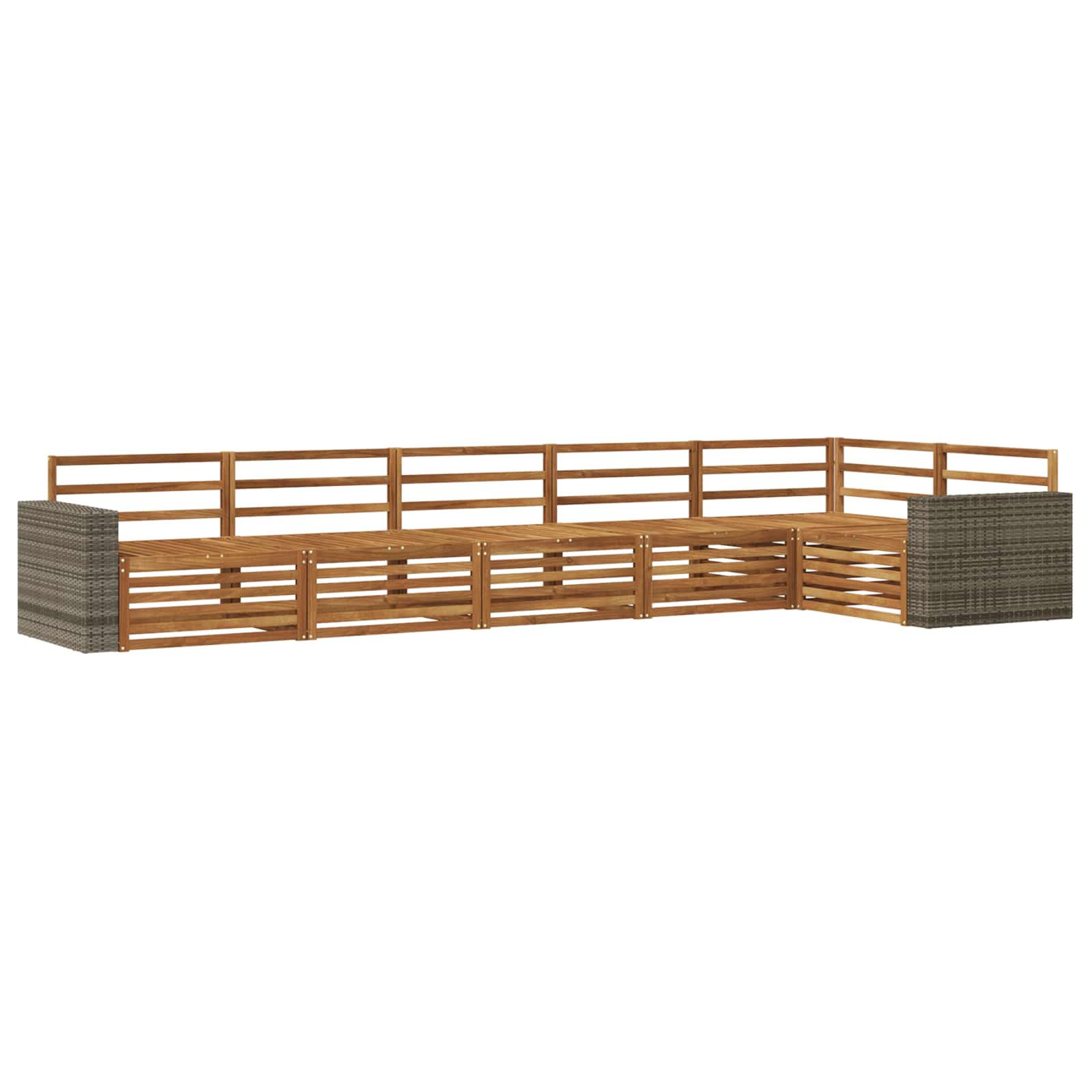 Set vanjskih sofa 6 pcs Prirodna 402 x 172,5 x 73 cm