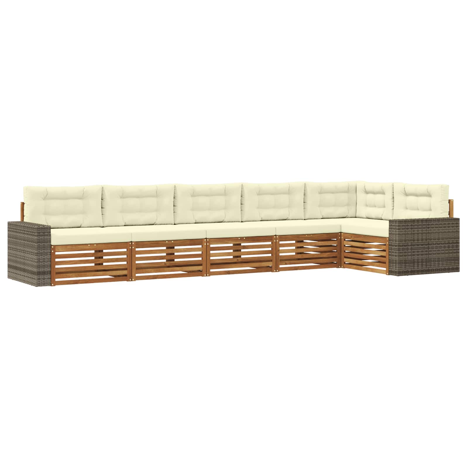 Set vanjskih sofa 6 pcs Prirodna i krem 402 x 172,5 x 73 cm