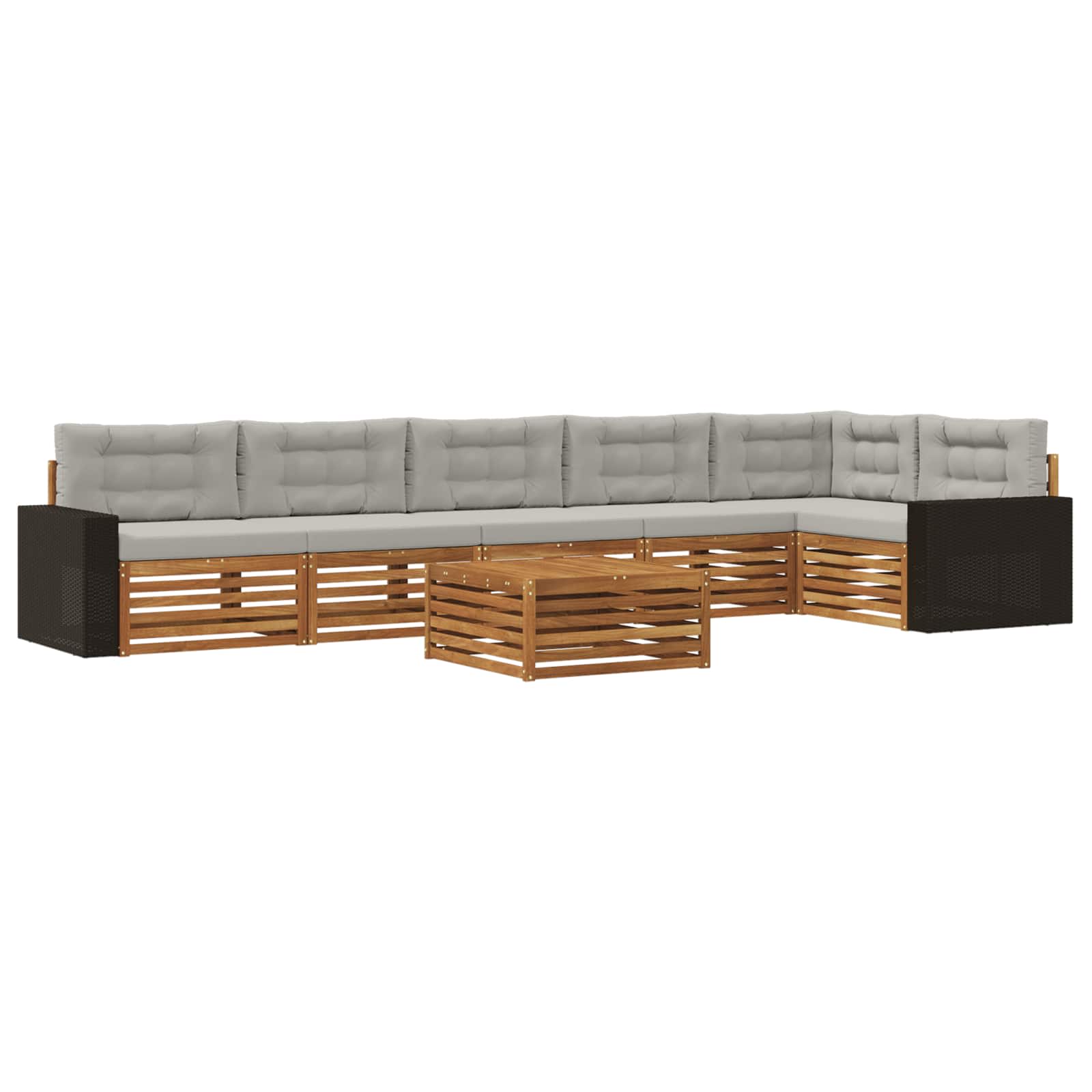 Set vanjskih sofa 7 pcs Prirodna i svjetlosiva Poliester